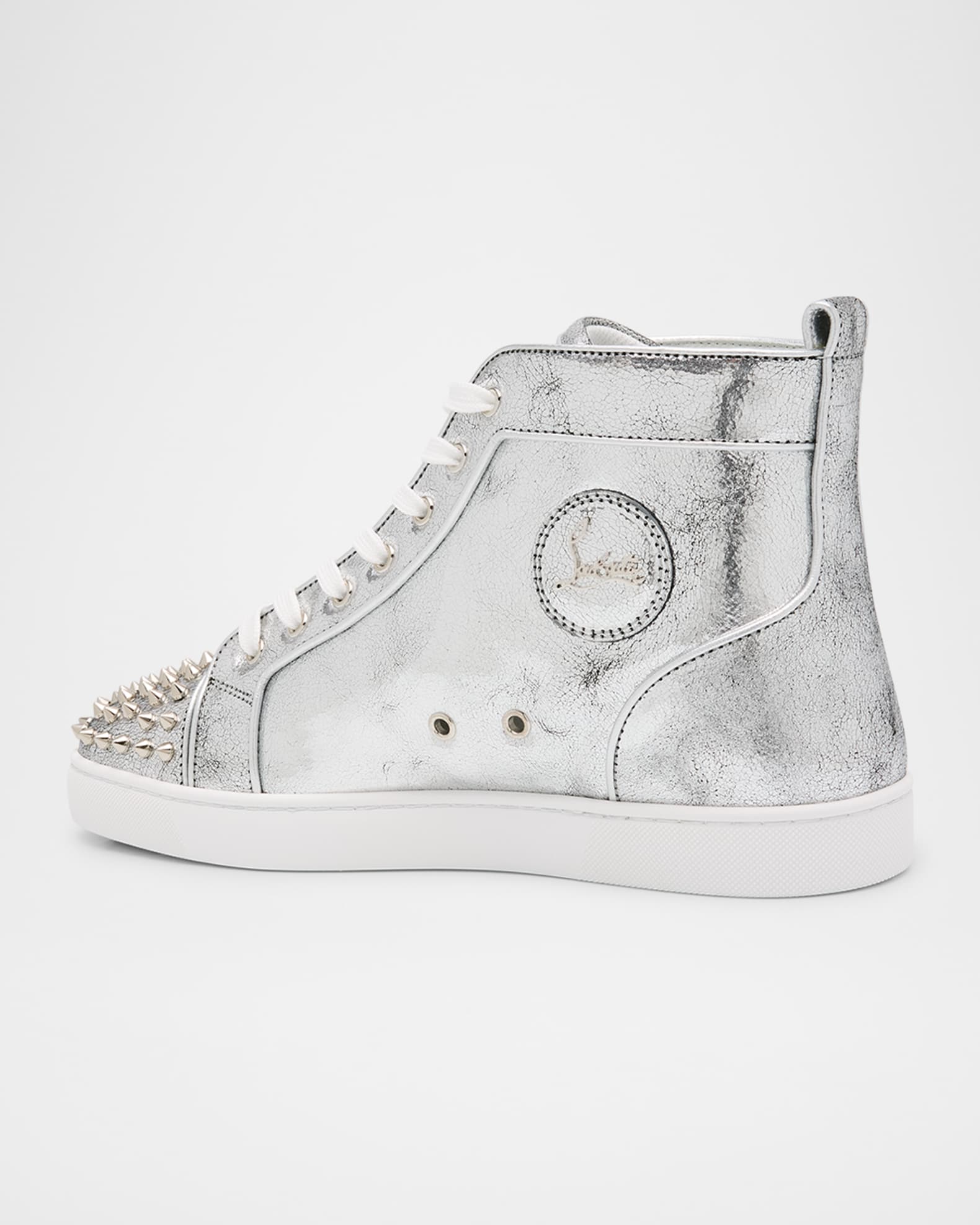 Silver red bottoms men hot sale