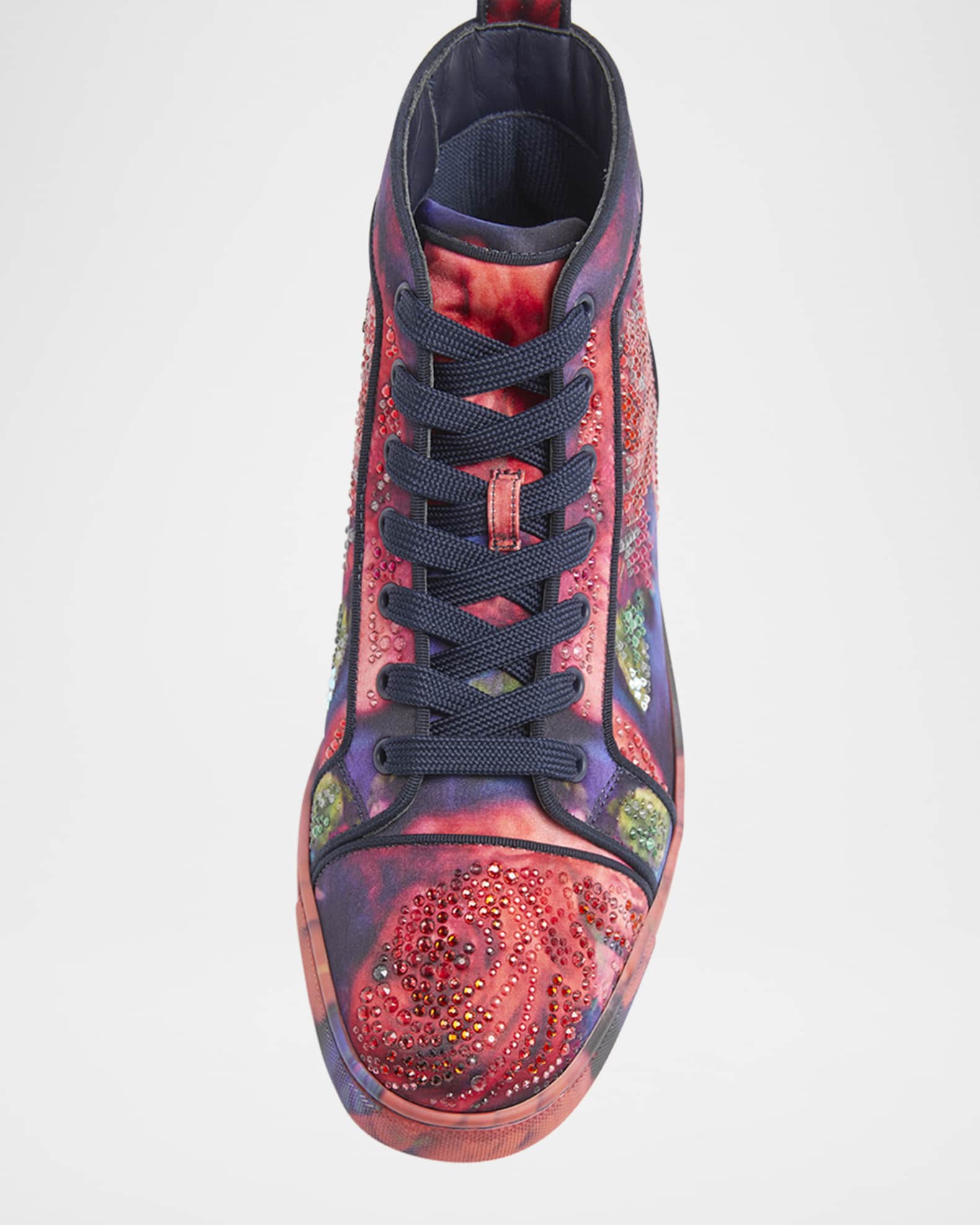 Christian Louboutin Men s Louis Roses High Top Sneakers M024 Multi