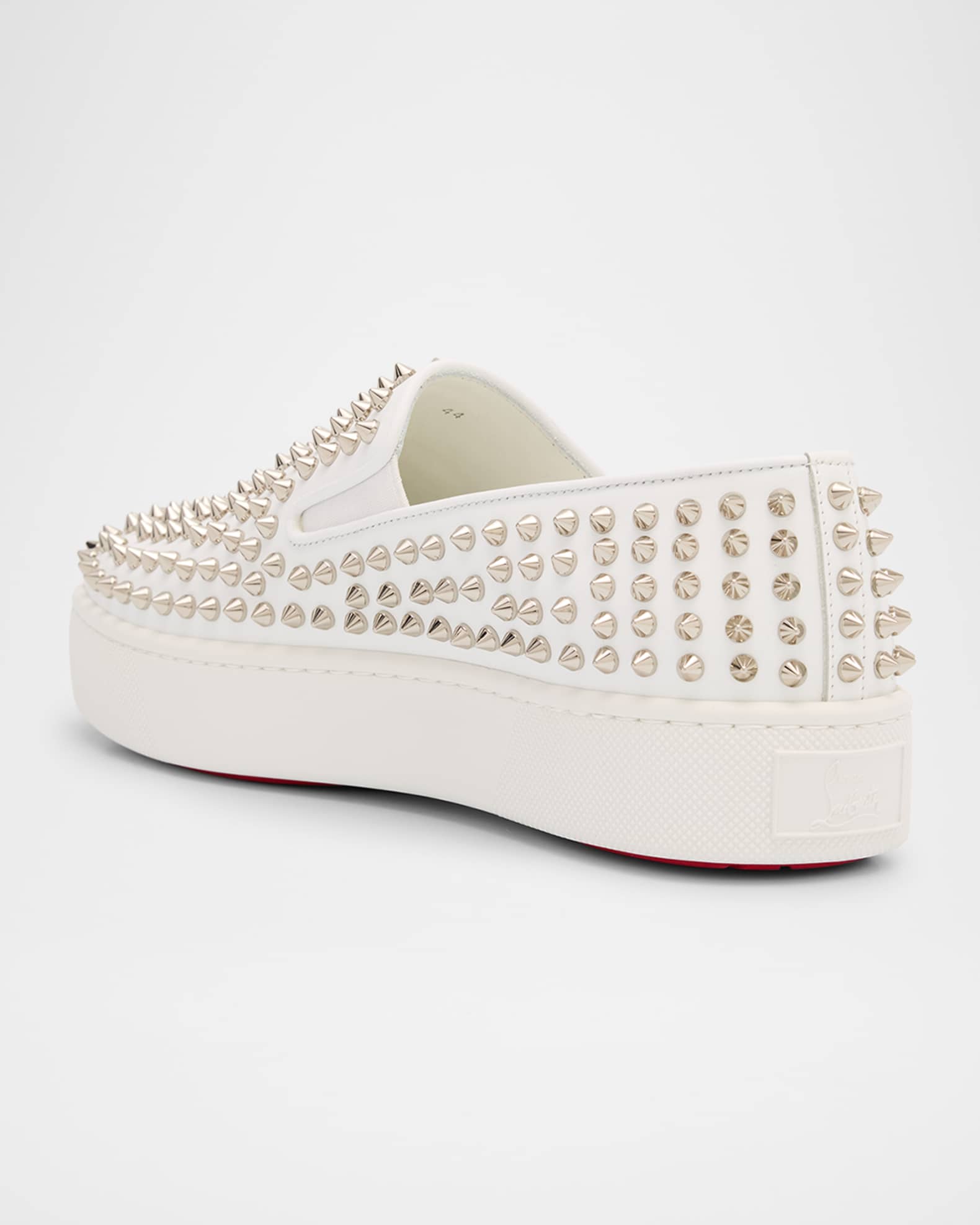 Christian Louboutin ♪ Spikeboat スリッポンスニーカー 125030 Christian Louboutin Men's Spikeboat Leather Slip-On Sneakers