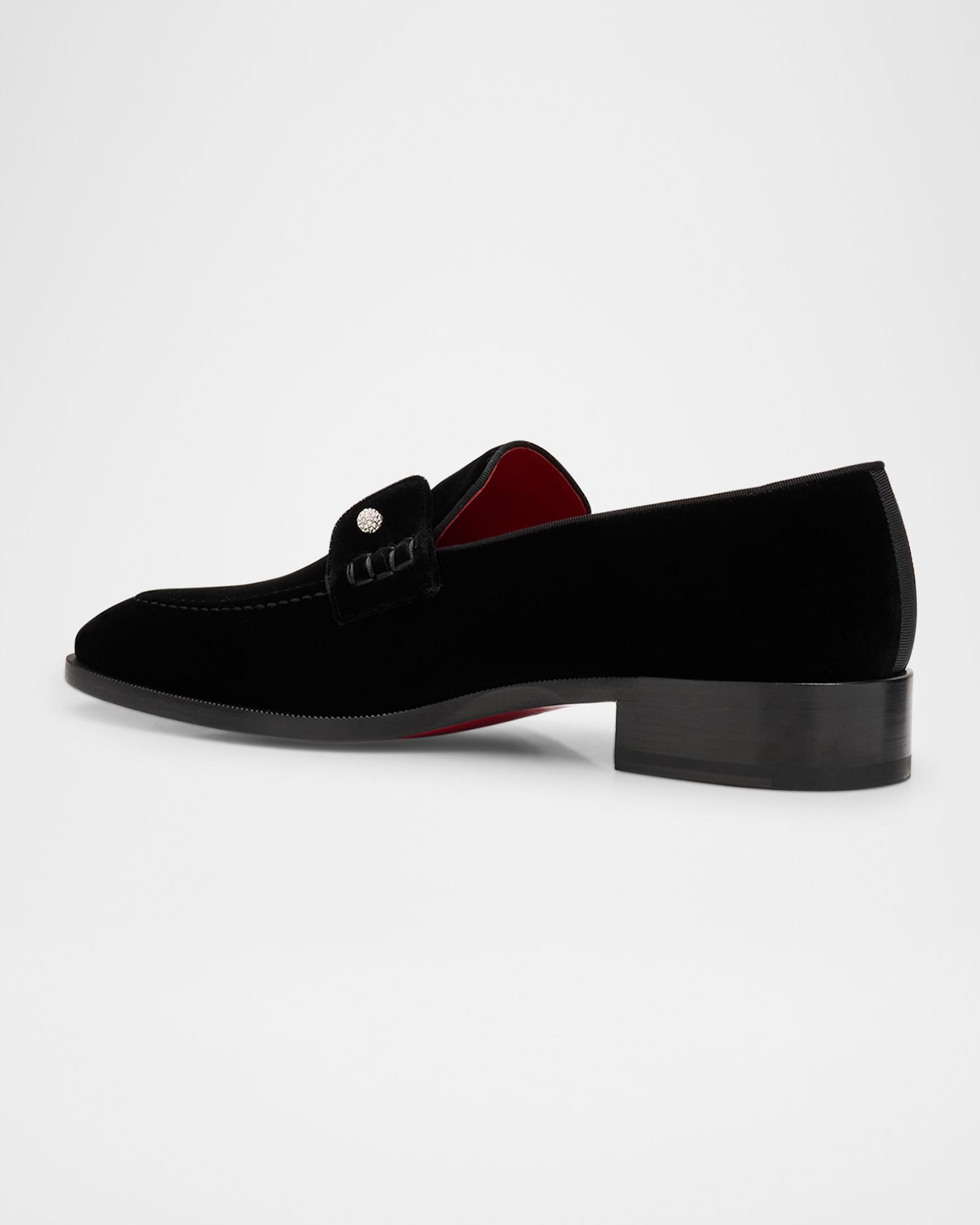 Men’s Carolina Herrera Red Velvet Slippers Christian Louboutin Men main image 2