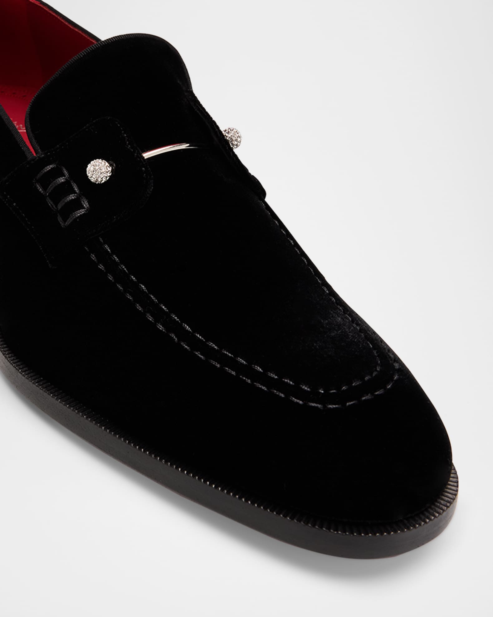 Christian Louboutin Men's Chambelimoc Night Strass Velvet Loafers