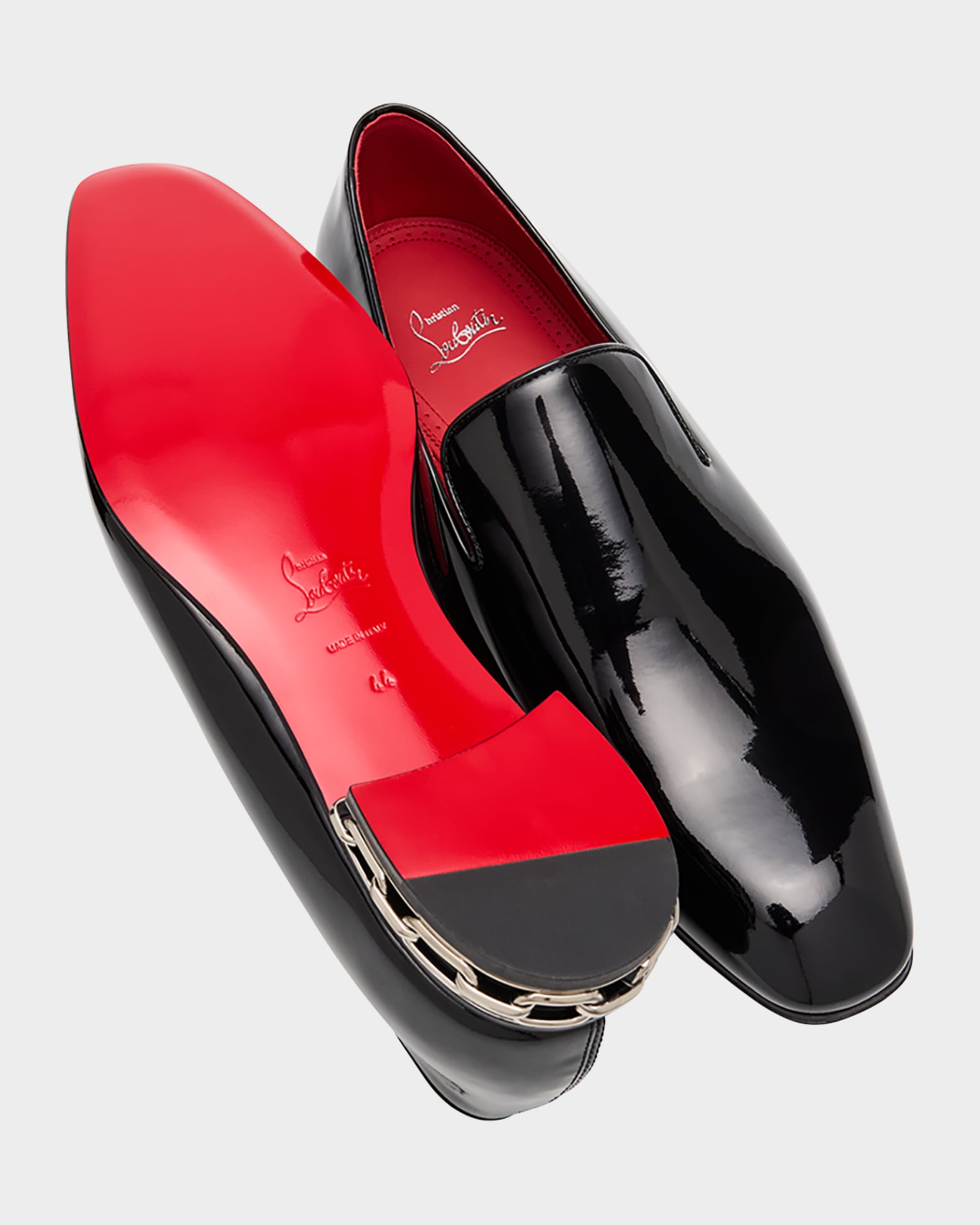 関税込み【Christian Louboutin】Dandy Atlas ローファー Christian Louboutin Men's Dandy Atlas Patent Leather Loafers