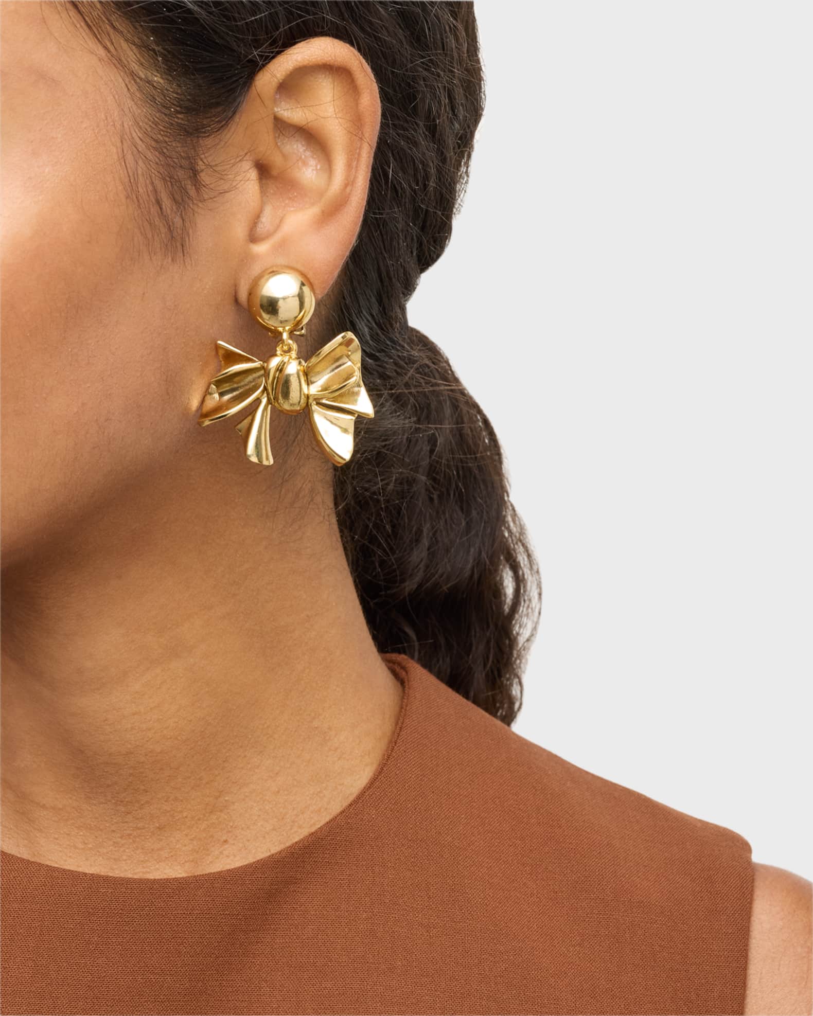 Oscar de la Renta Bow Clip On Earrings Neiman Marcus