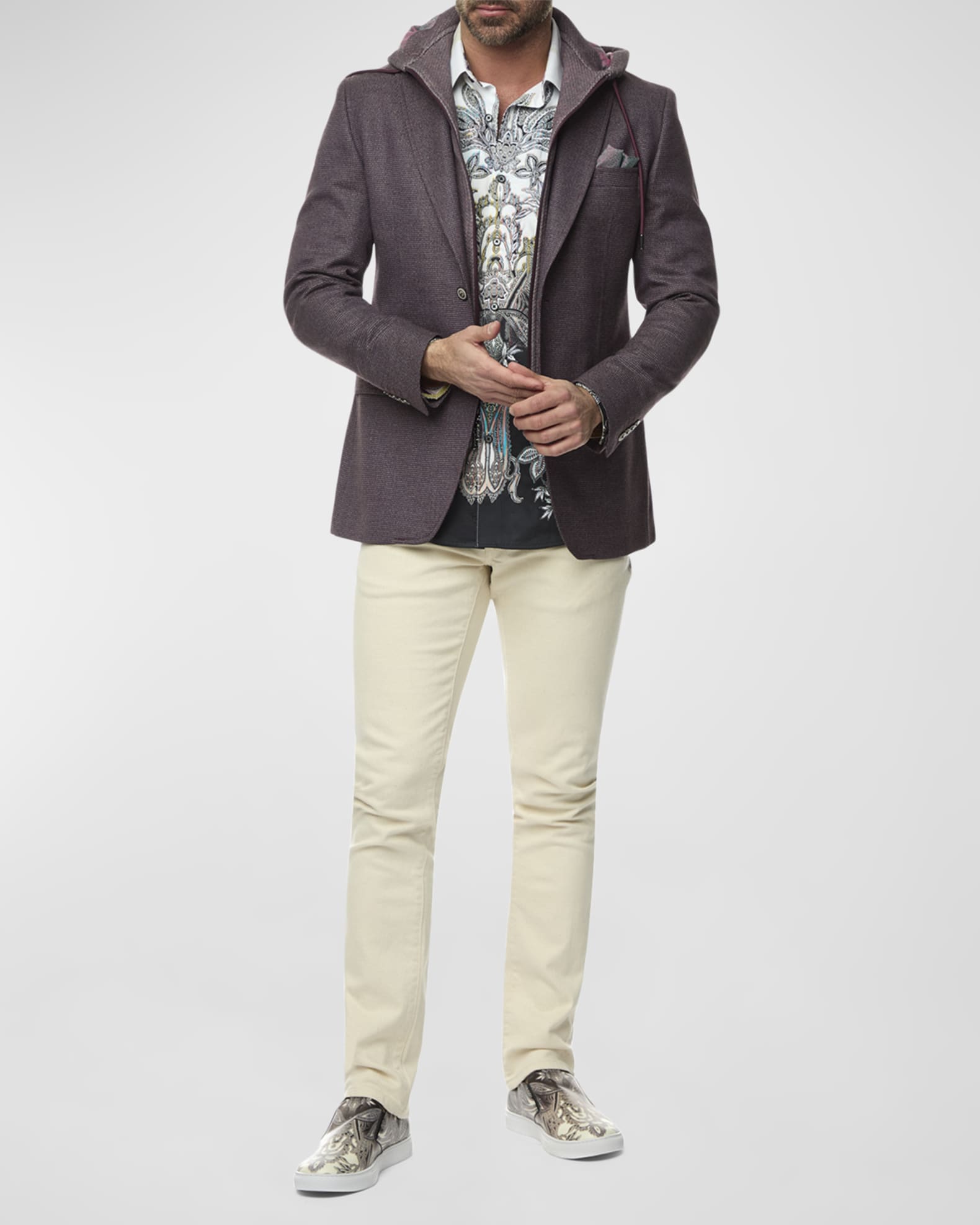 Robert Graham Men s Jetset III Sport Coat with Removable Hooded Vest Neiman Marcus