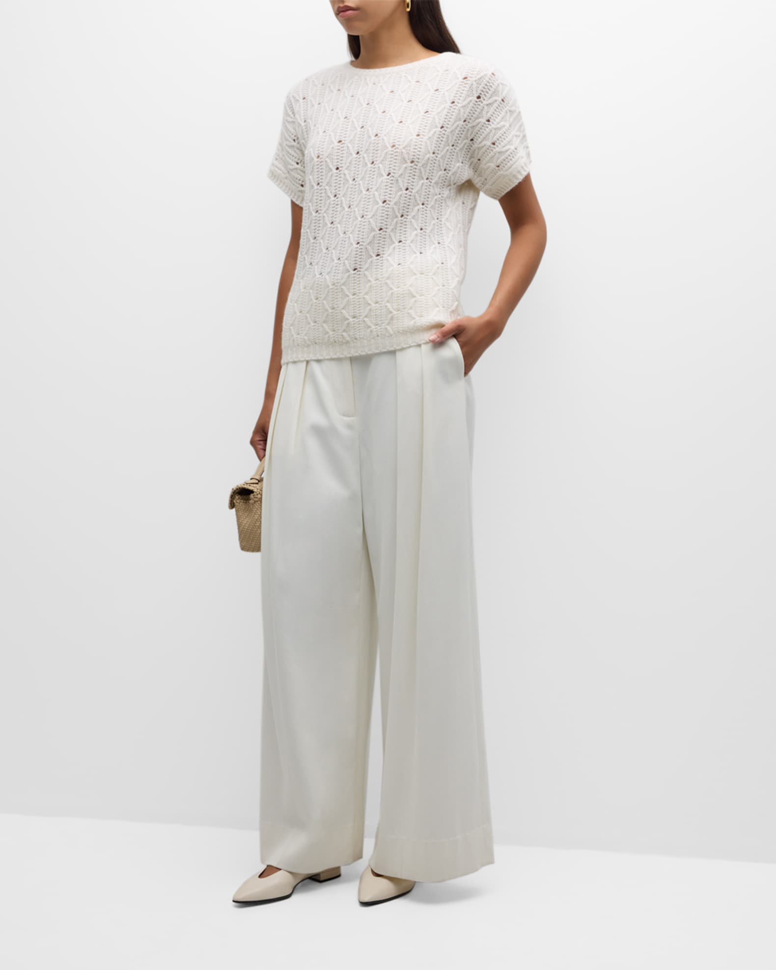 Neiman Marcus Cashmere Cable Weave Vest Neiman Marcus