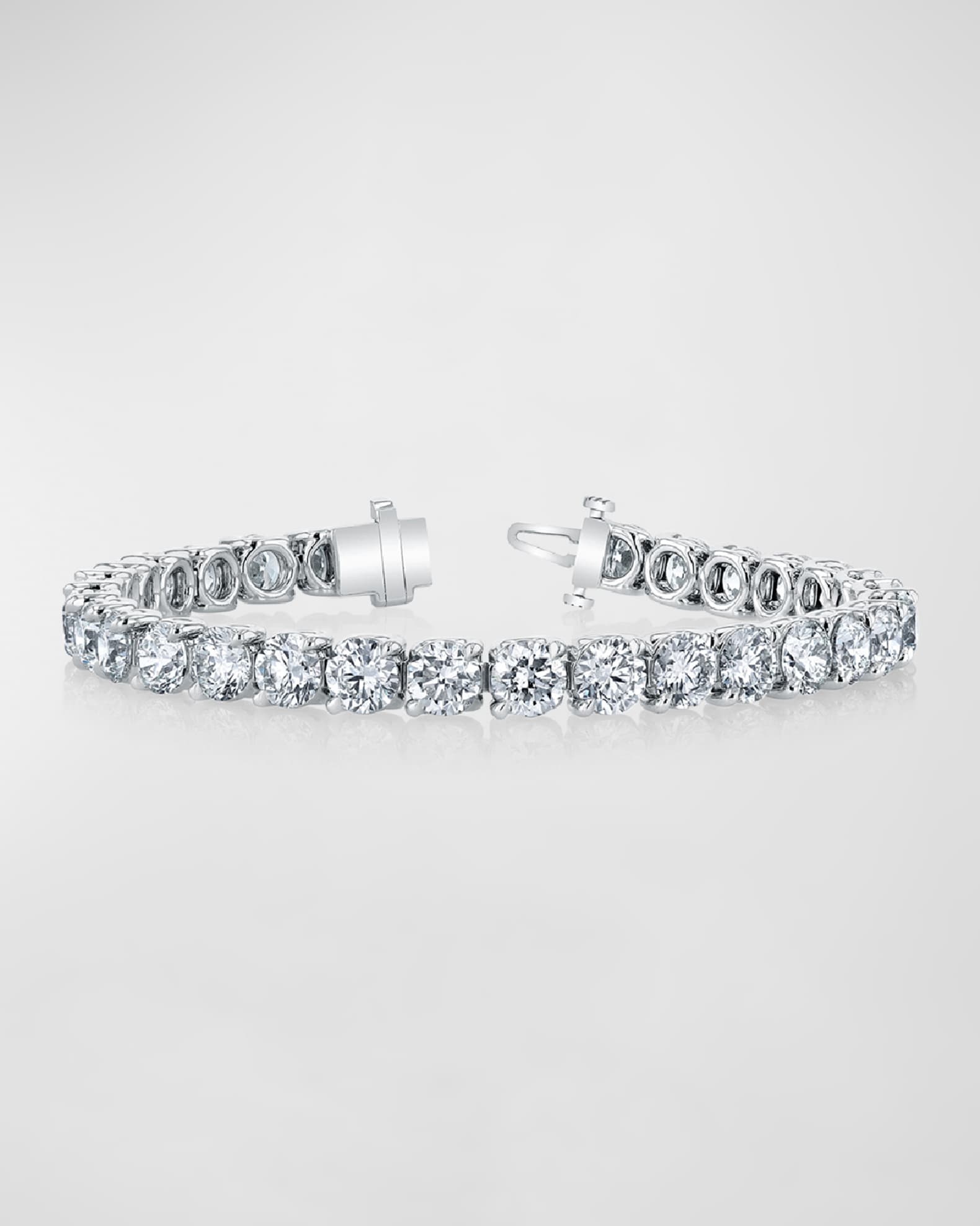 Platinum Round-Cut Diamond Buttercup Tennis Bracelet, 5.75tcw, 7"L 0