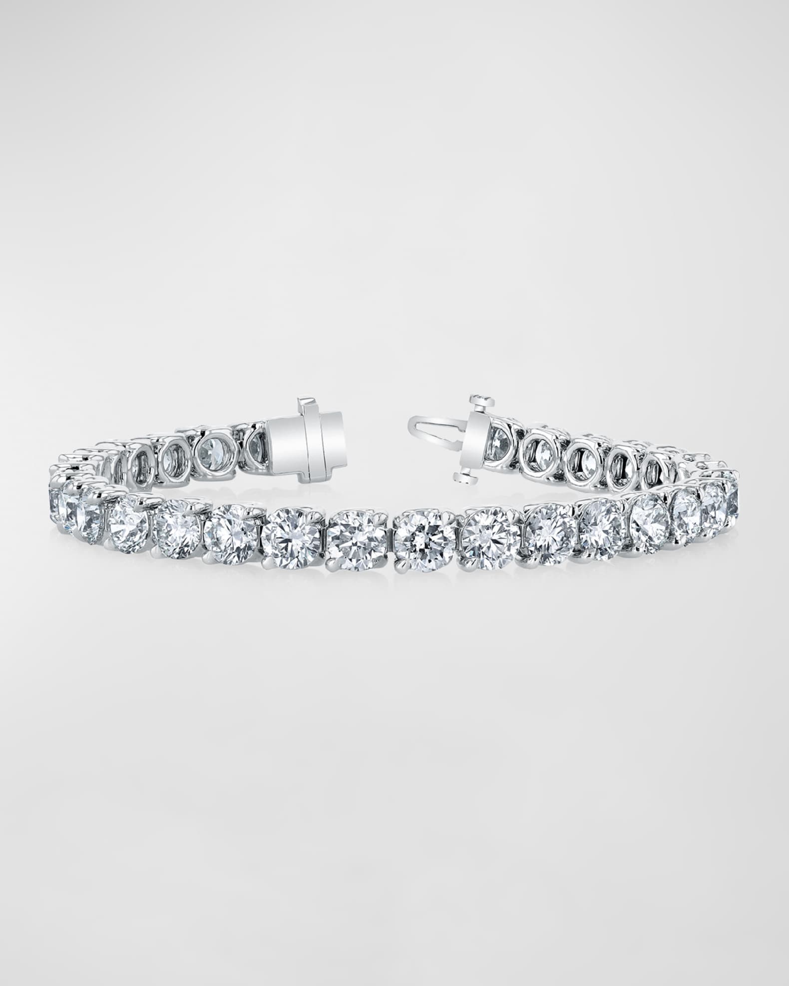 Platinum Round-Cut Diamond Buttercup Tennis Bracelet, 16.50tcw, 7"L 0