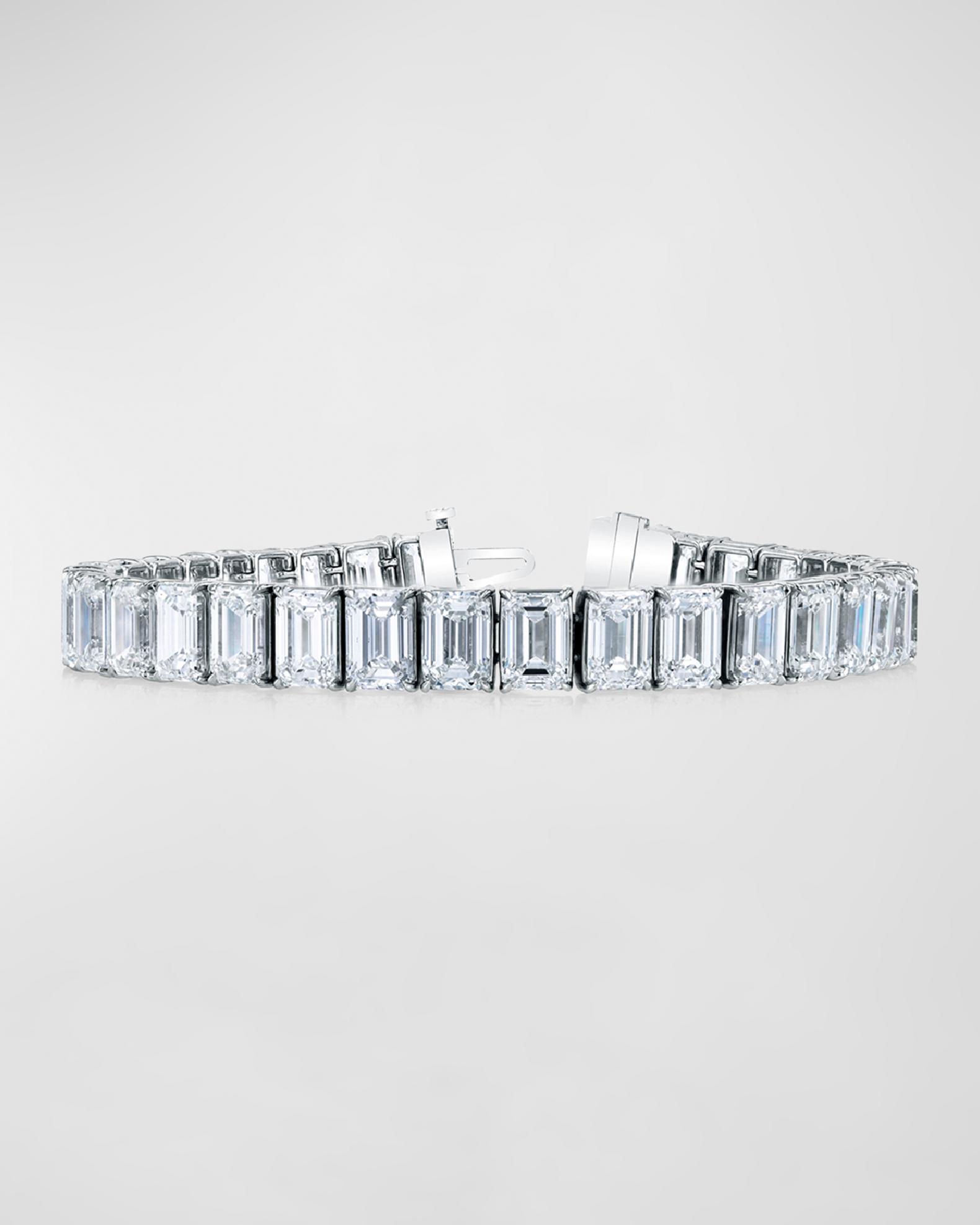Neiman Marcus Diamonds Platinum North-South Prong-Set Diamond Tennis ...