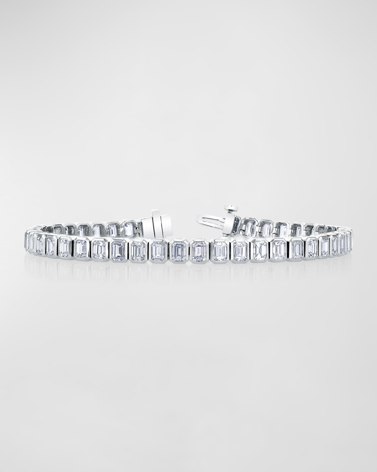 x Christina Adamo 18K Gold North-South Bezel-Set Diamond Tennis Bracelet, 9.60tcw, 7"L 0
