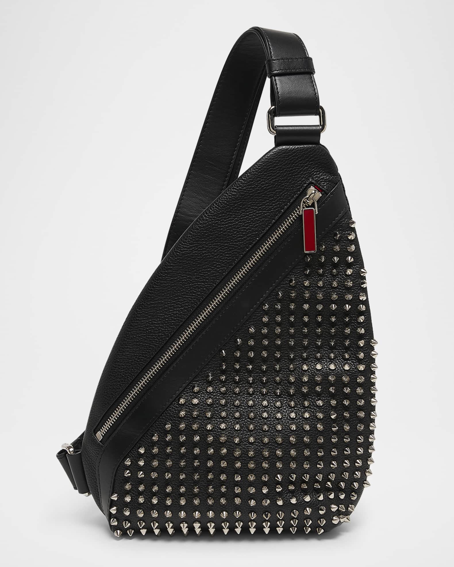 Christian Louboutin Men s Funky Leather Empire Spikes Sling Bag Neiman Marcus
