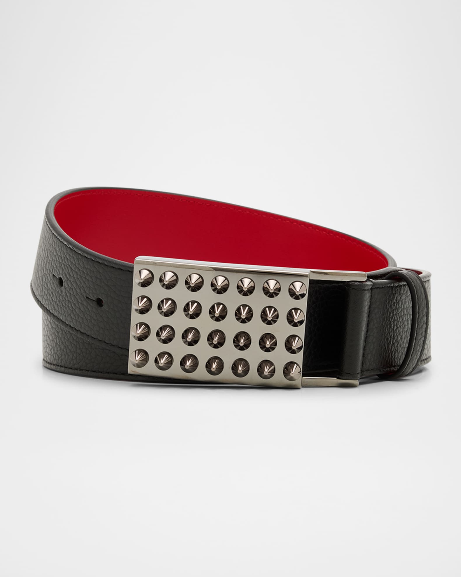 Christian Louboutin Men s Funky Empire Spikes Calfskin Leather Belt