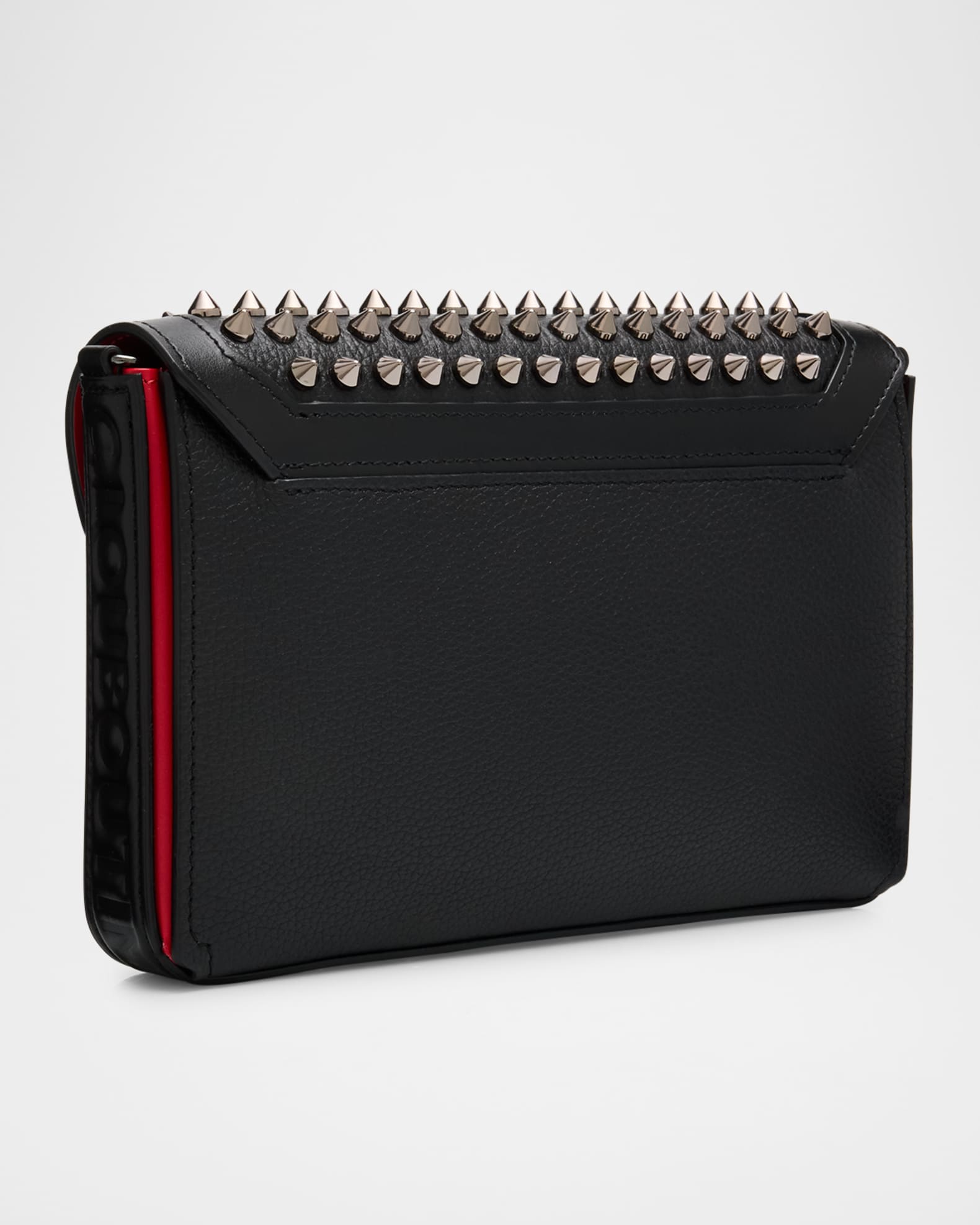 Christian Louboutin Bifold Wallet Spike Studs Black Leather