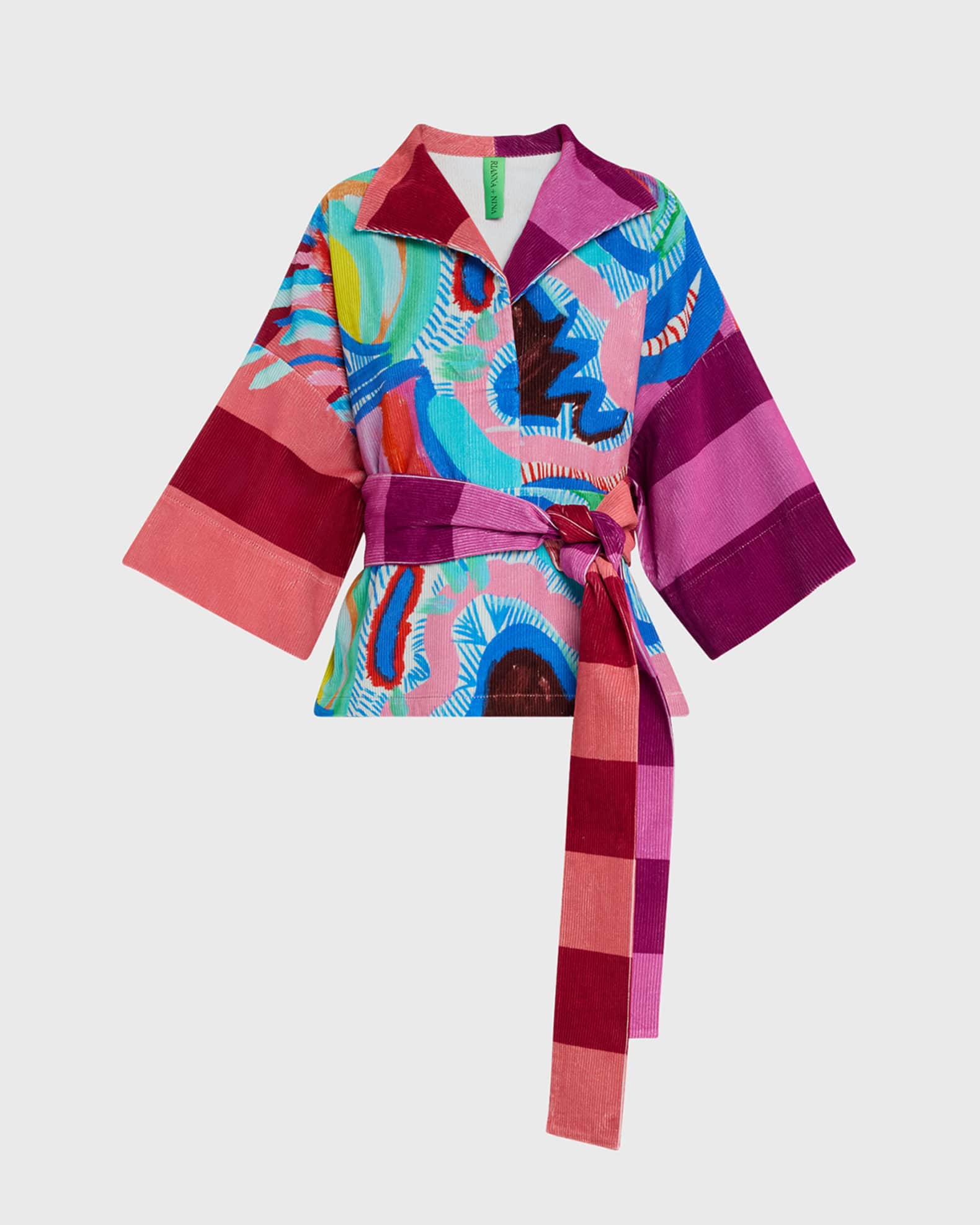 Claudia Corduroy Belted Fantasia Blouse 0