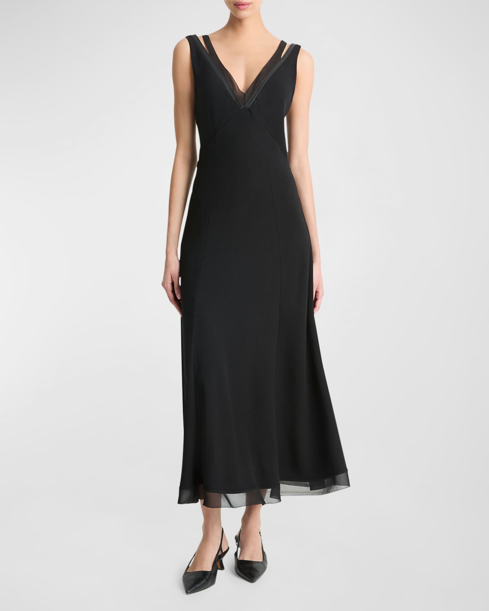 Vince Layered Chiffon Slip Dress | Neiman Marcus