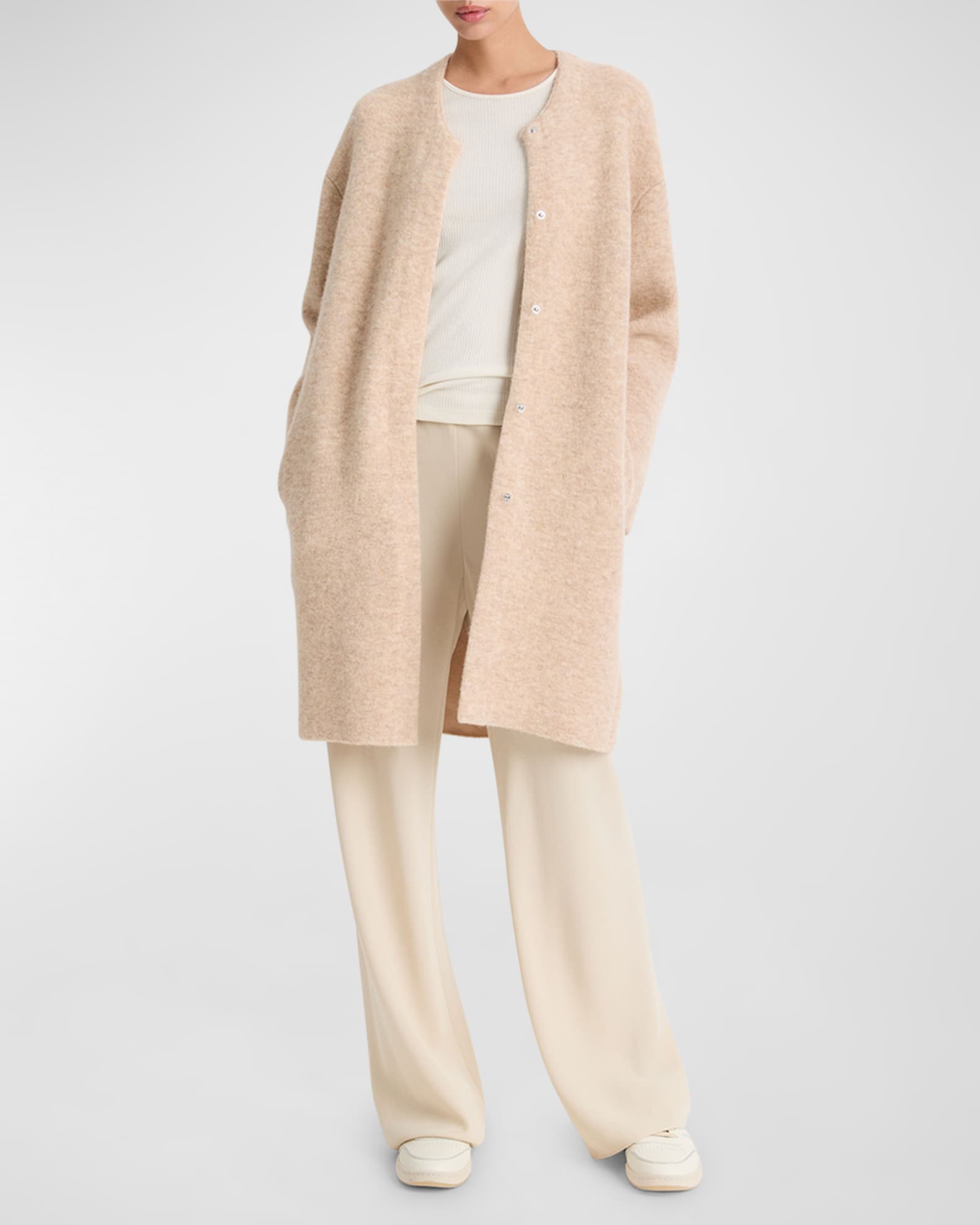 Vince Sculpted Wool Blend Car Coat Neiman Marcus