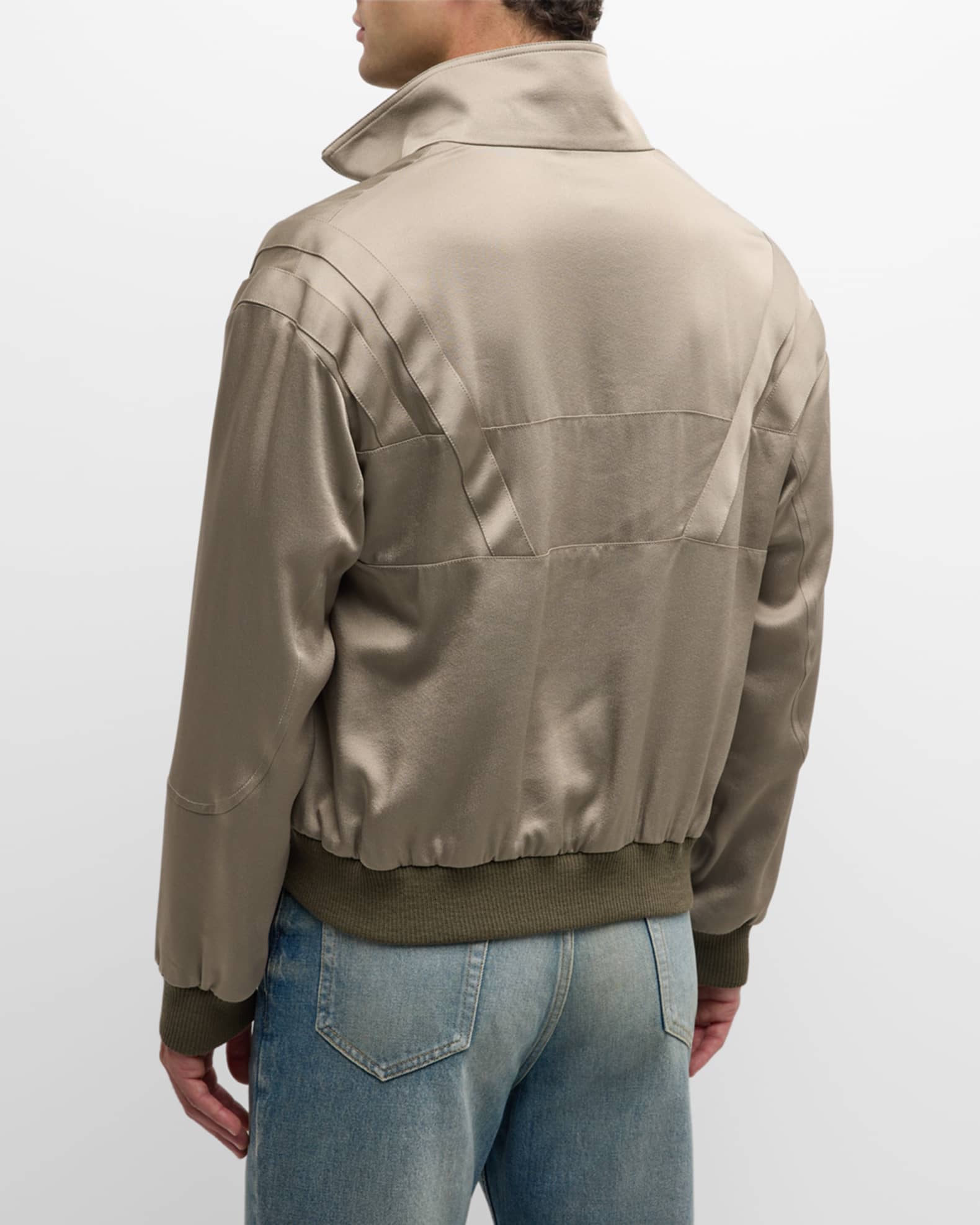 サンローラン Saint Laurent Satin Teddy Jacket Saint Laurent Men's Satin Teddy Jacket | Neiman Marcus