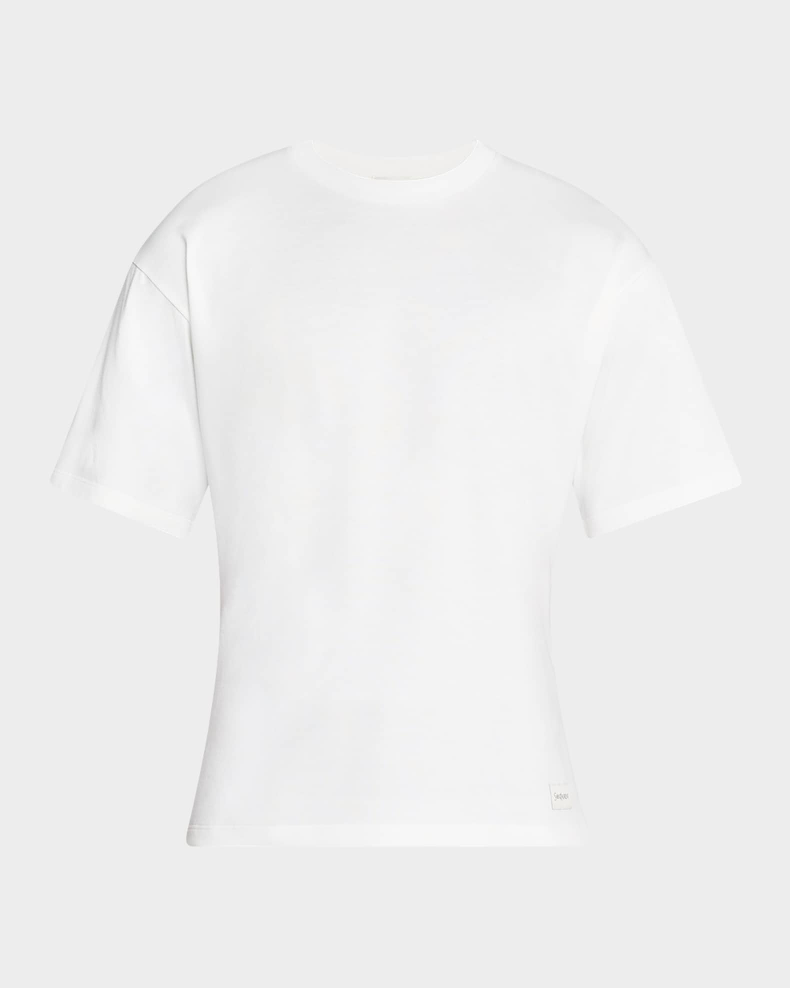 Tシャツ・カットソー SAINT LAURENT WHITE COTTON T-SHIRT WITH LOGO Saint Laurent Men's T-Shirt with Logo Patch | Neiman Marcus