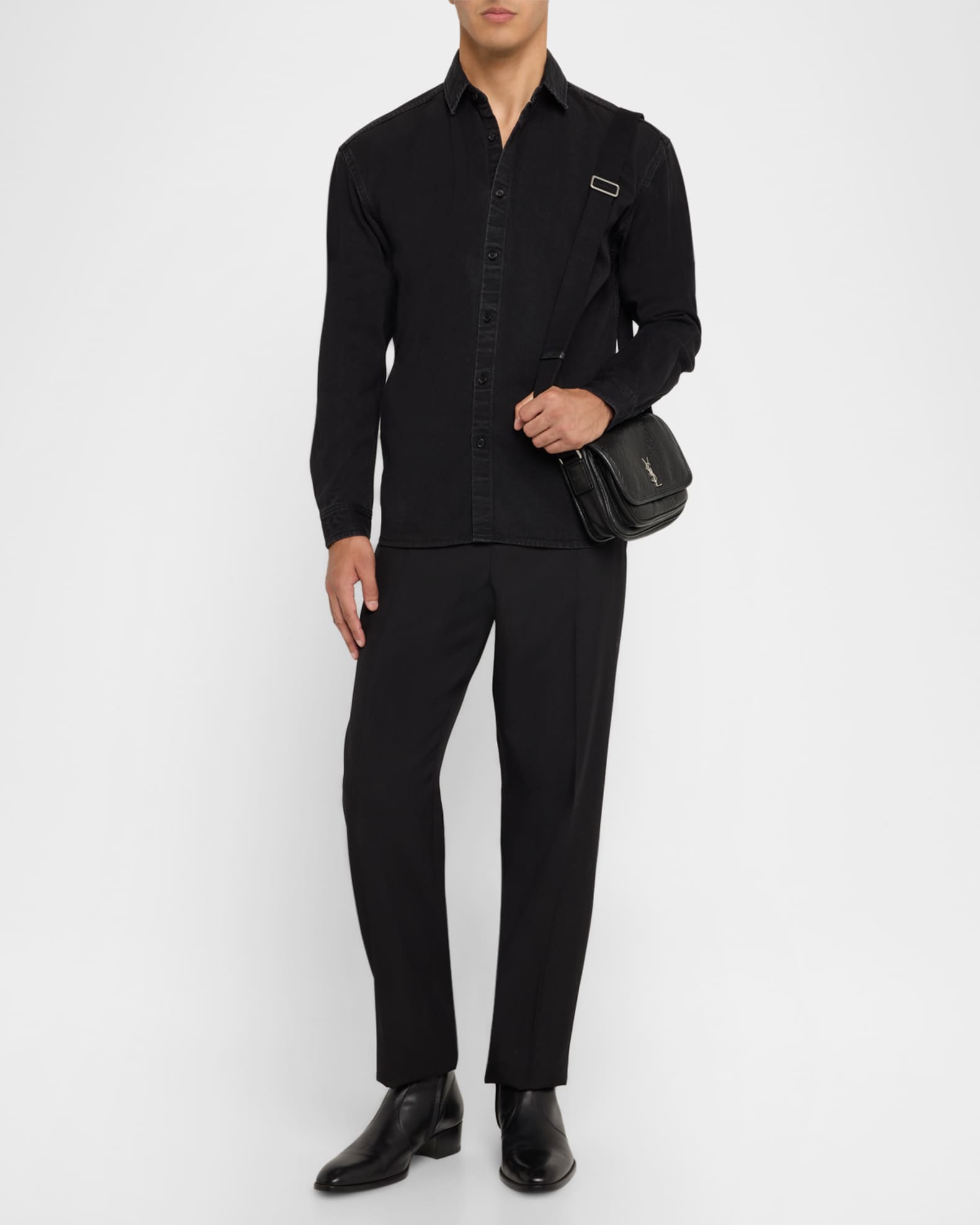 Men's Denim Overshirt with Cassandra Logo 1