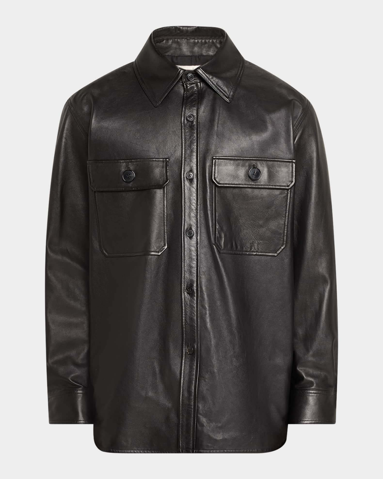Saint laurent leather shirt cheap