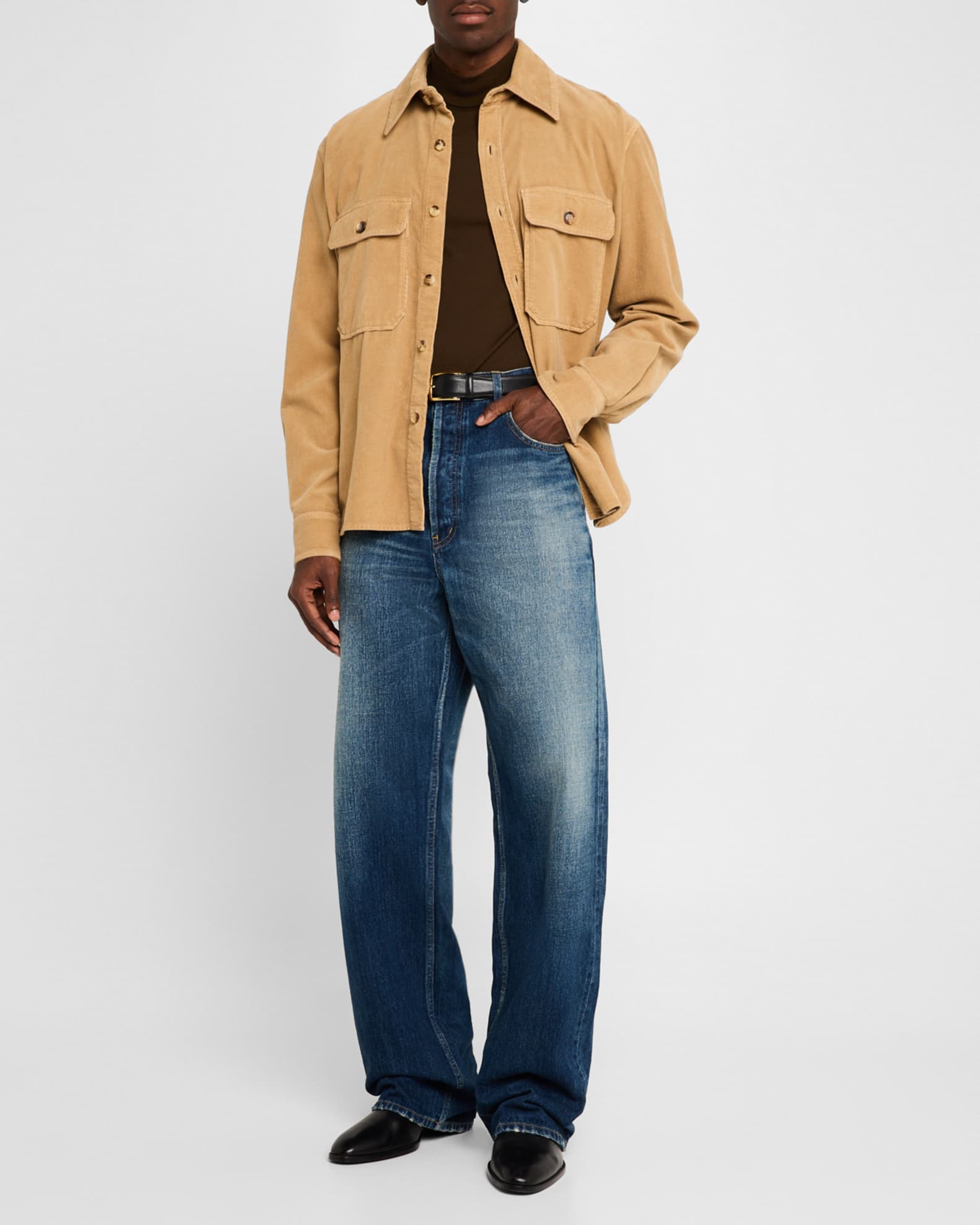 Men's Wide-Leg Faded Jeans 1