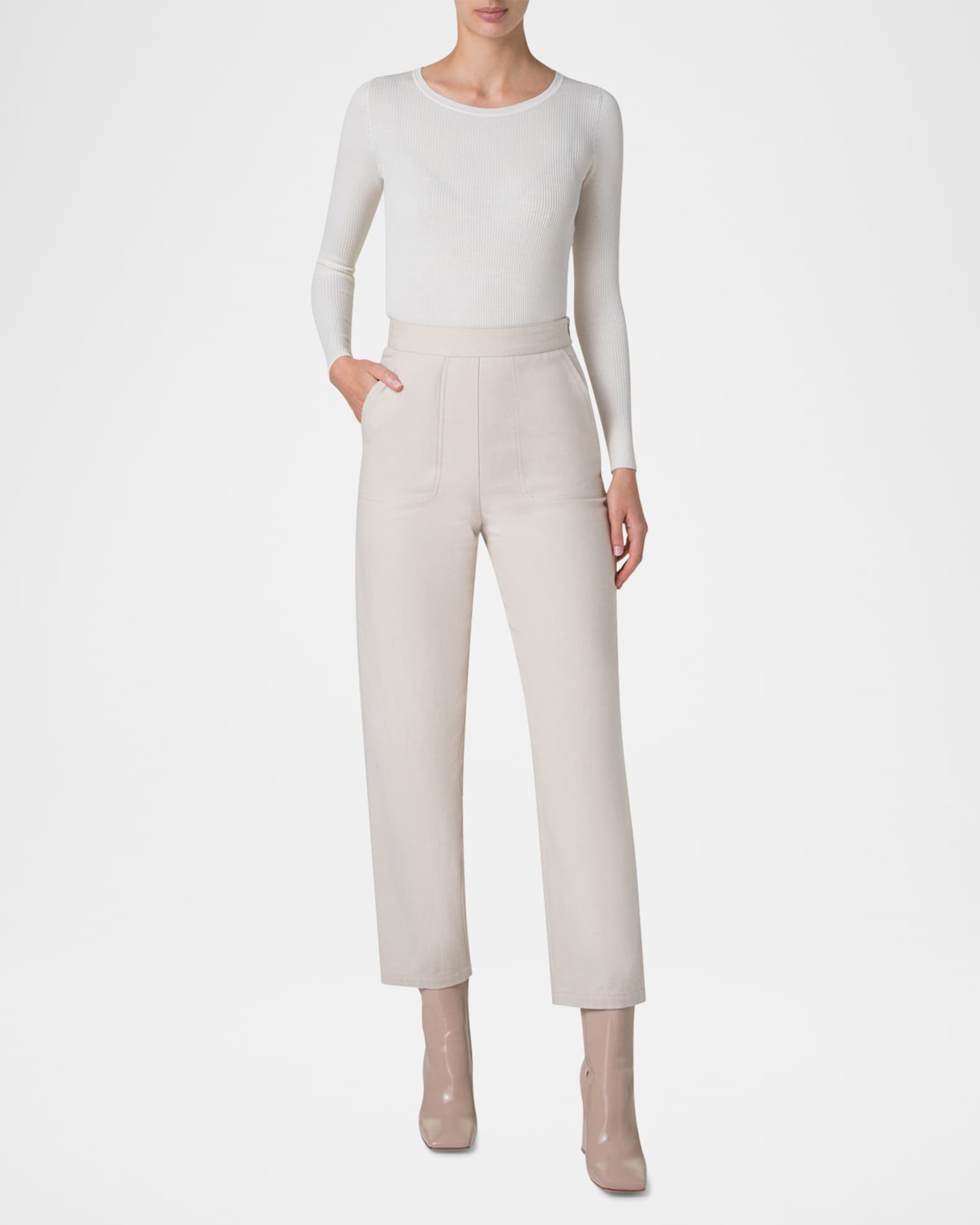 Fitted Rib-Knit Sweater  1