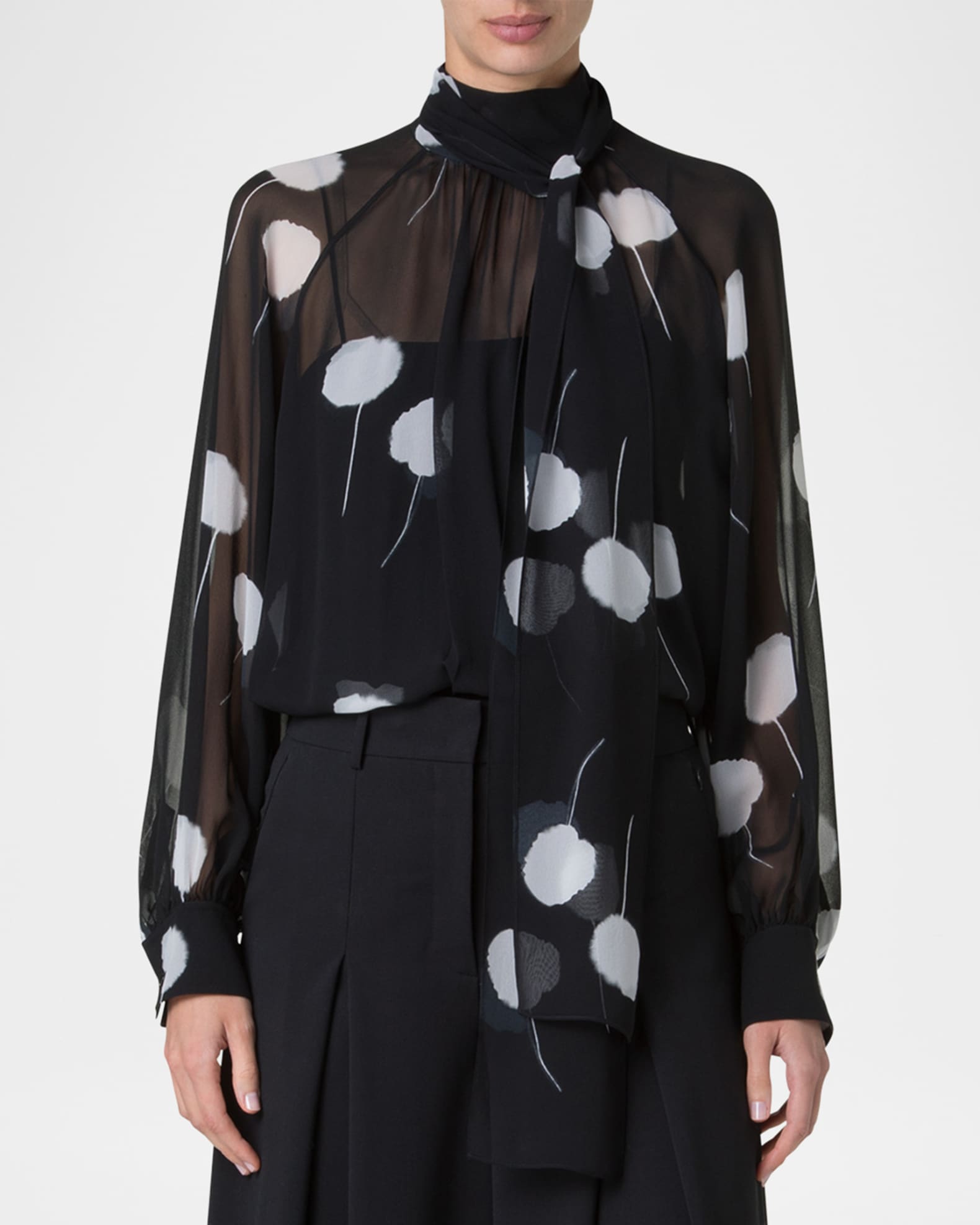 トップス acka glossy jacquard blouse glossy jacquard blouse – Acka online store
