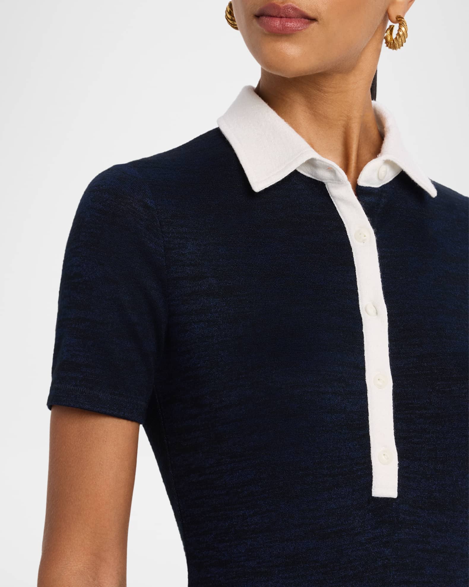 Rag & Bone The Knit Button Polo Top | Neiman Marcus