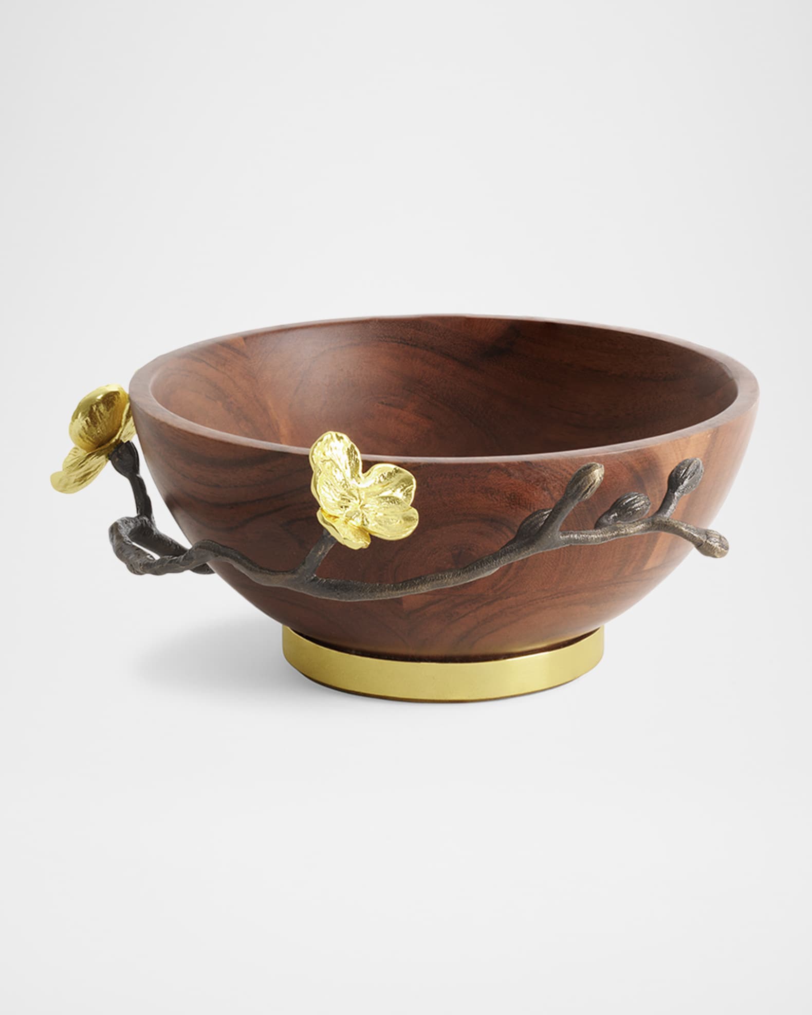Gold Orchid Small Wood Bowl 1