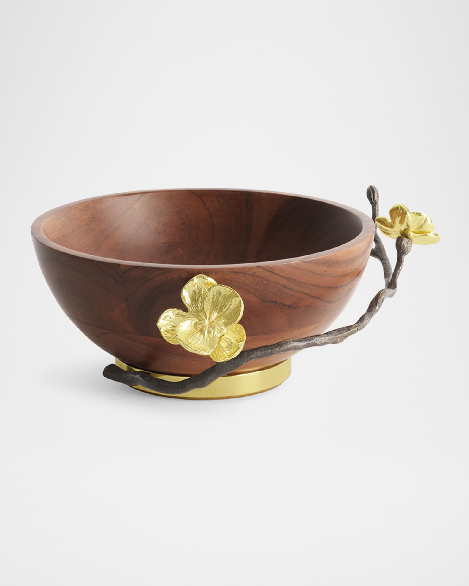 Gold Orchid Small Wood Bowl 0