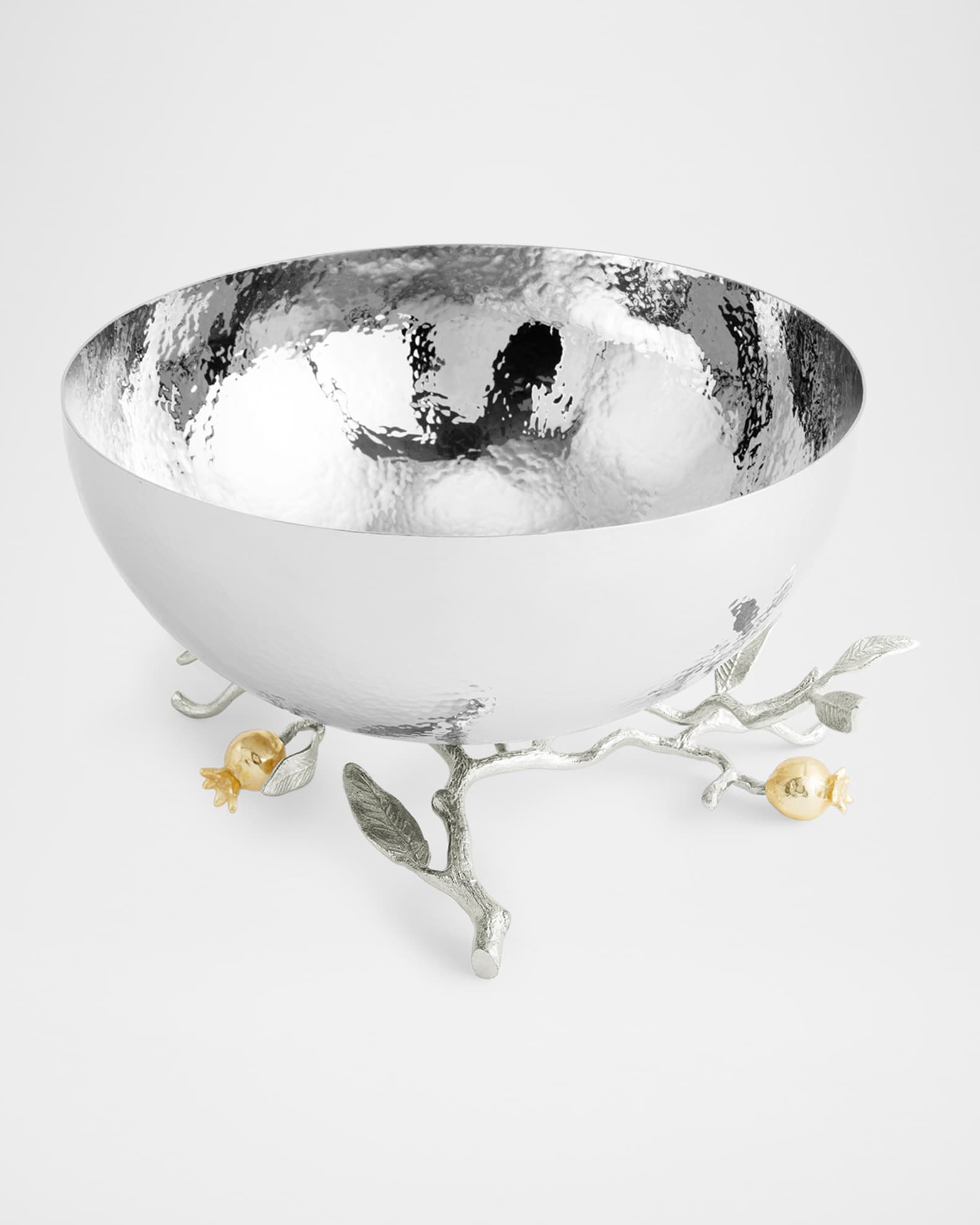 Pomegranate Silver & Gold Serving Bowl with 24K Goldplate 1