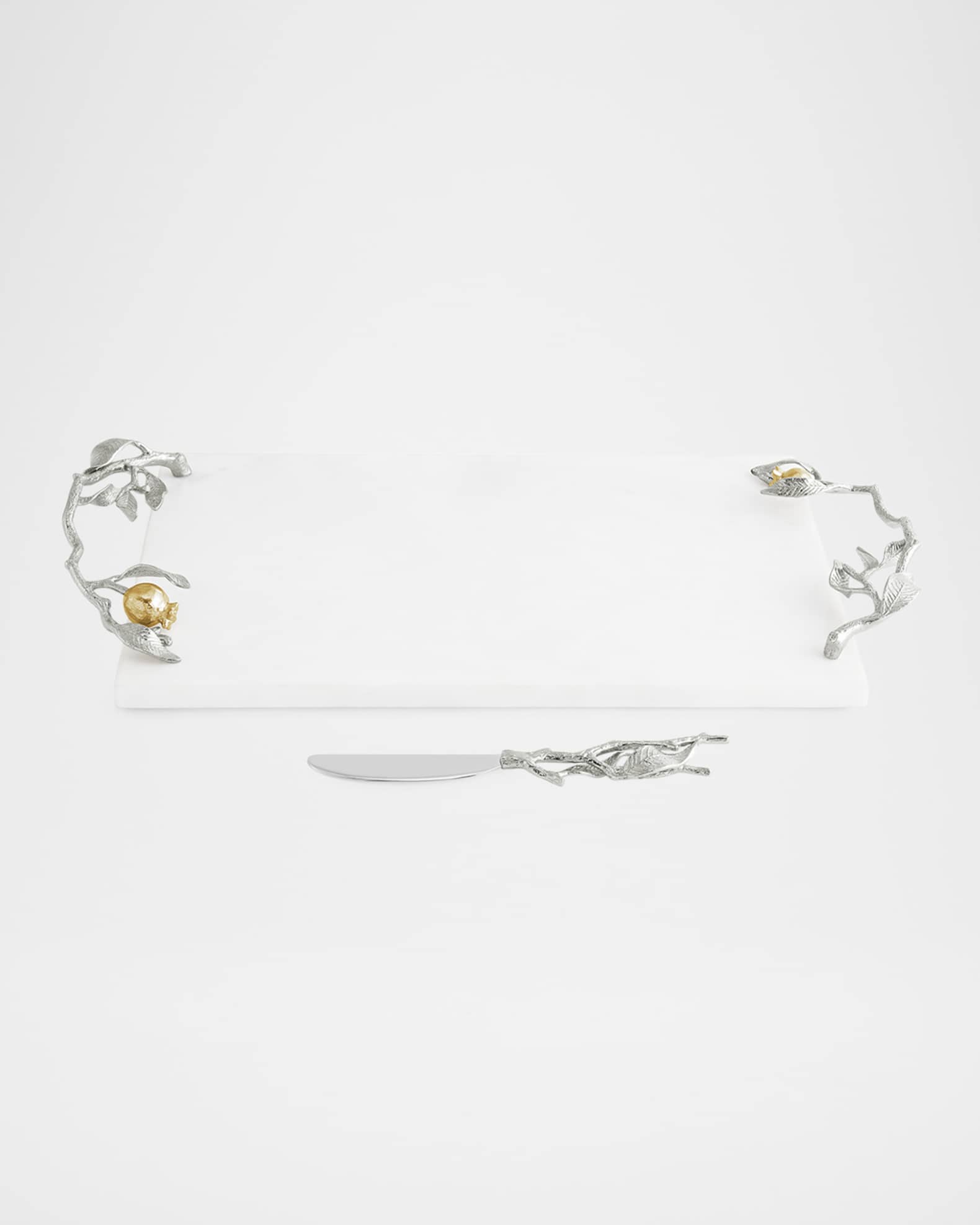 Pomegranate Silver & Gold Cheeseboard with Spreader 1