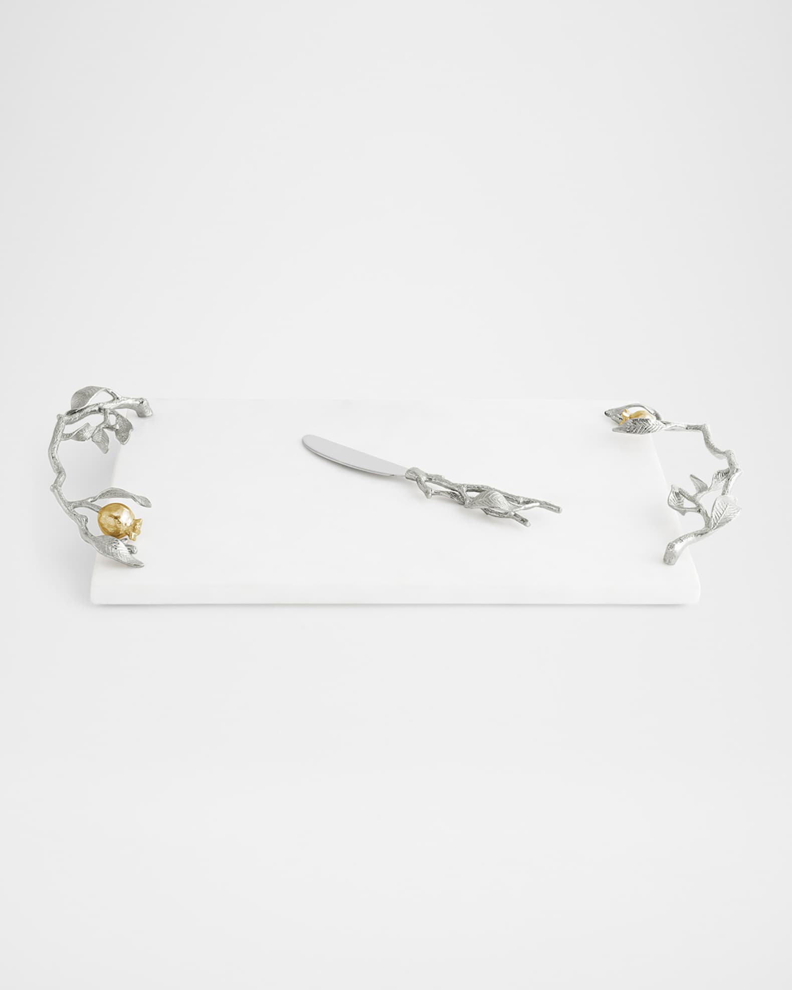 Pomegranate Silver & Gold Cheeseboard with Spreader 0