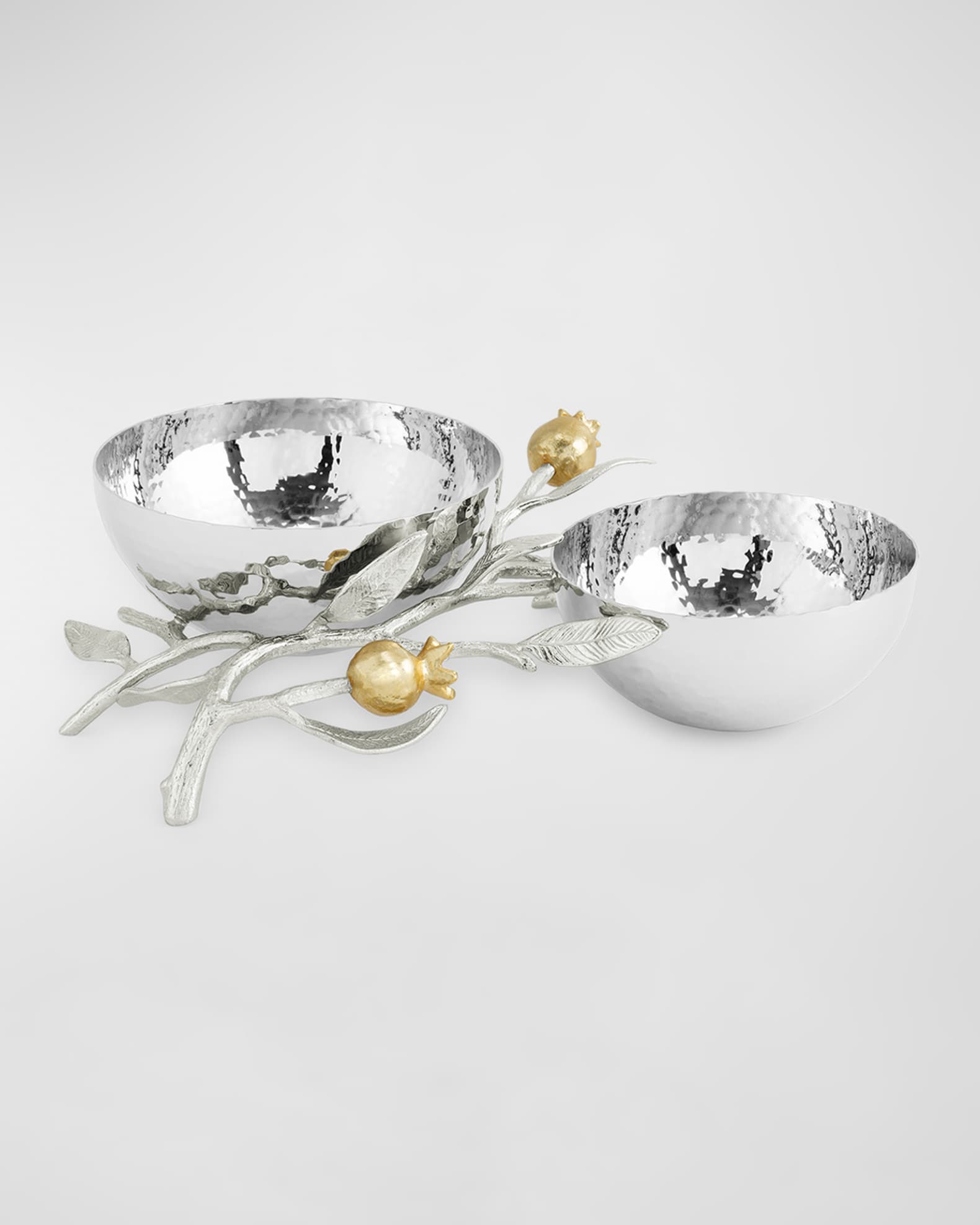  Pomegranate Silver & Gold Double Bowl 1