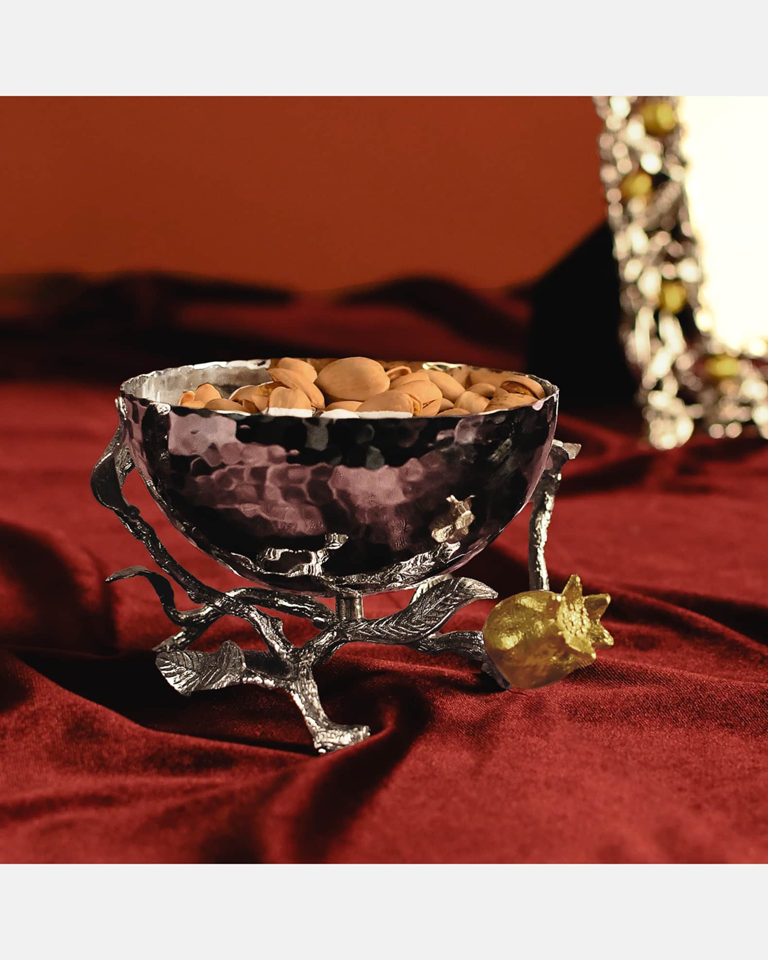 Michael Aram Pomegranate Silver & Gold Nut Bowl | Neiman Marcus