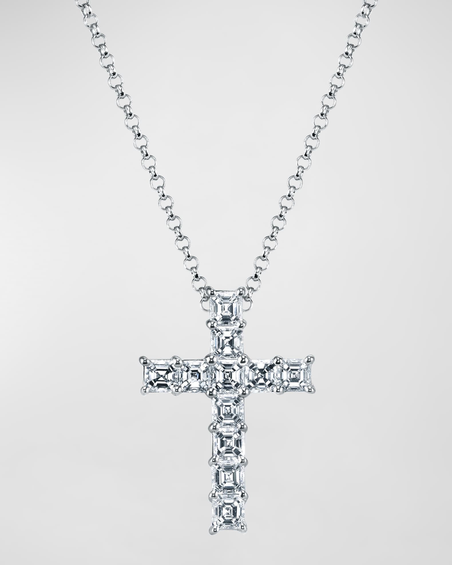 Neiman Marcus Diamonds 18K Gold 11Stone Shared Prong Asscher Cut