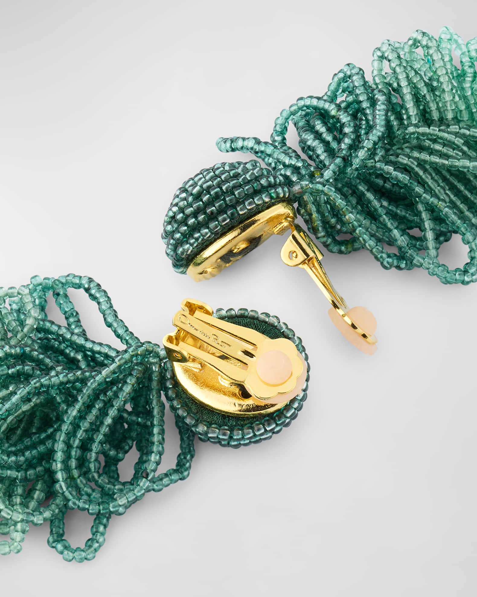 Looped Tassel Clip On Earrings