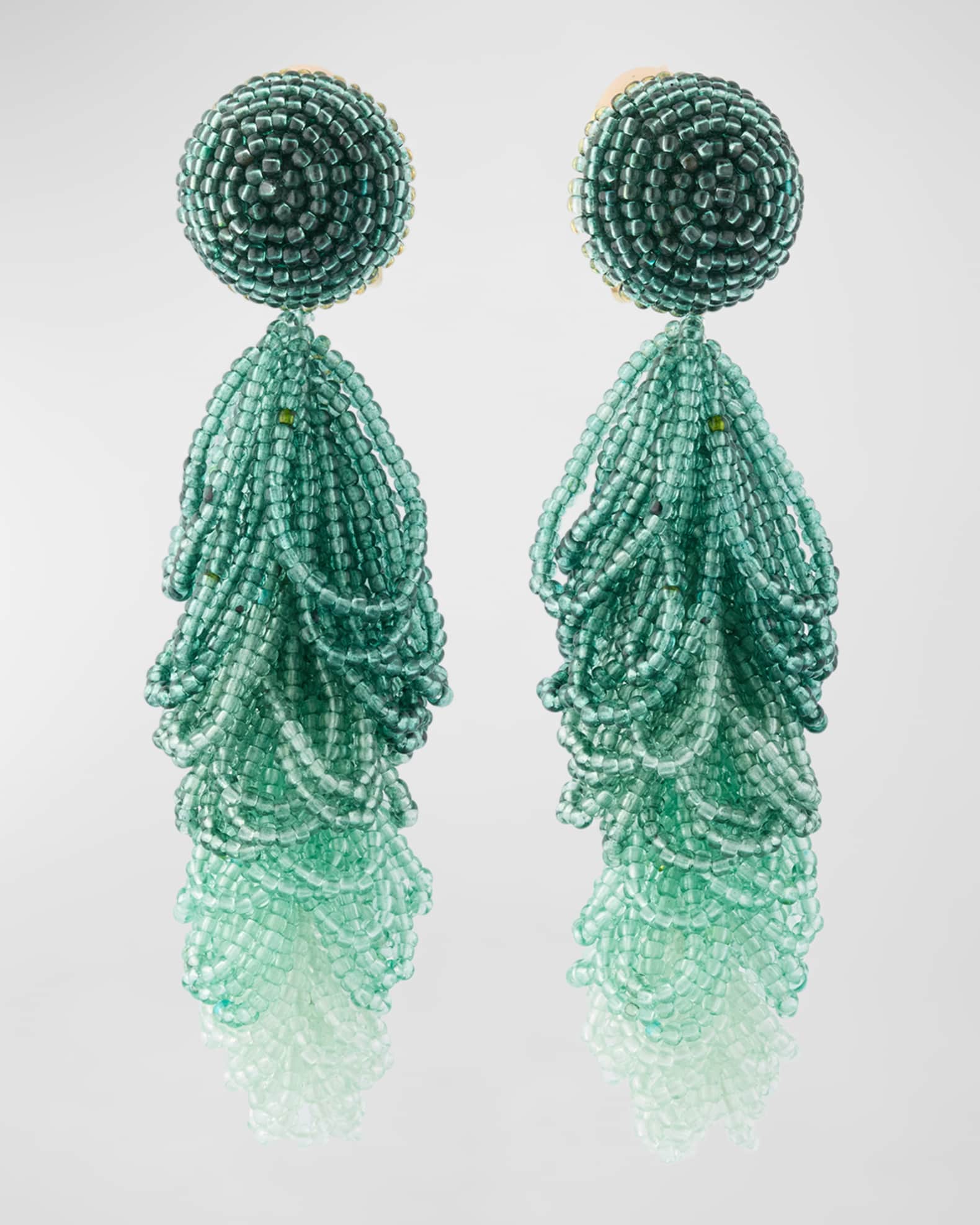 Looped Tassel Clip On Earrings
