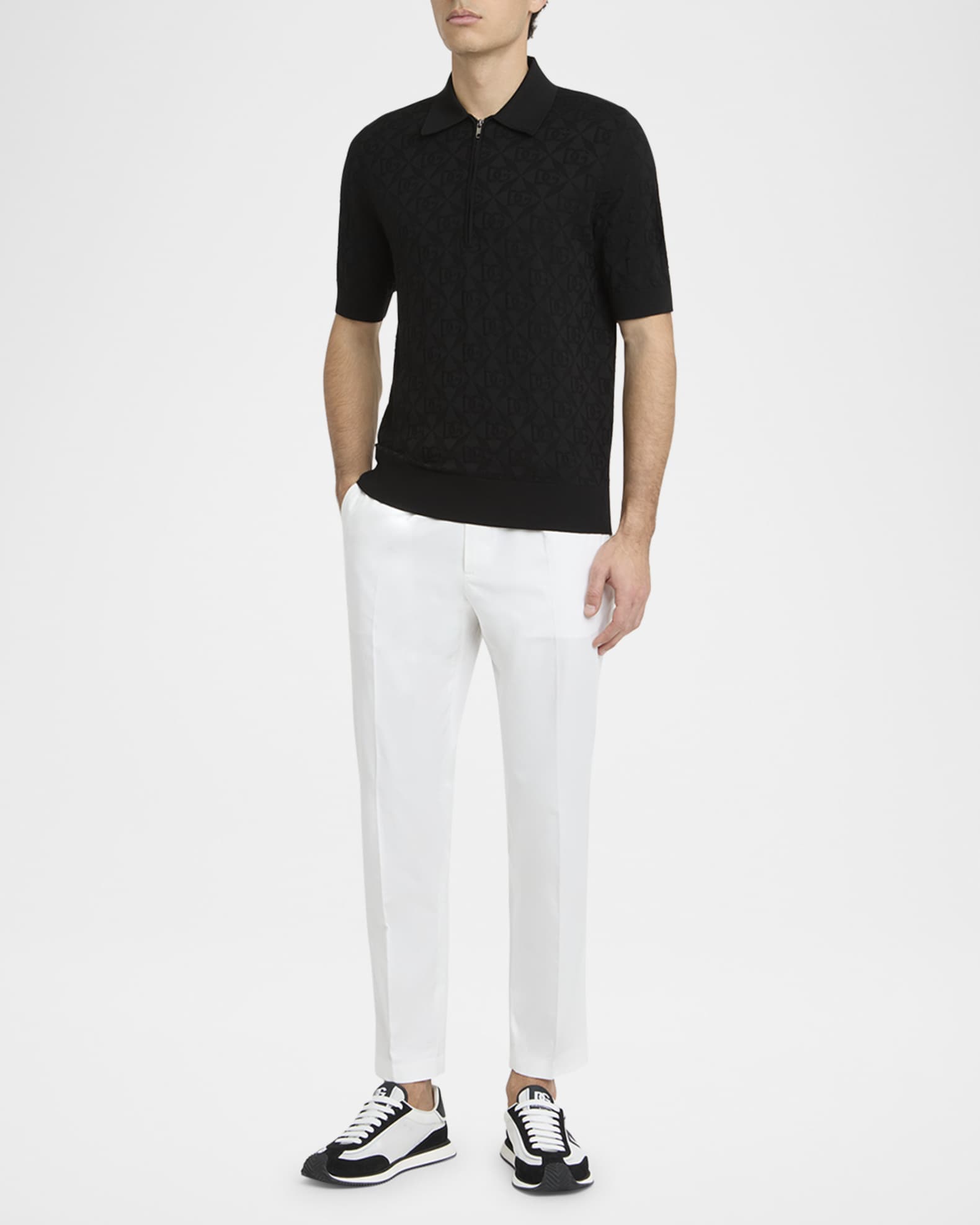 Men's Mixed-Material DG Cushion Sneakers | Neiman Marcus