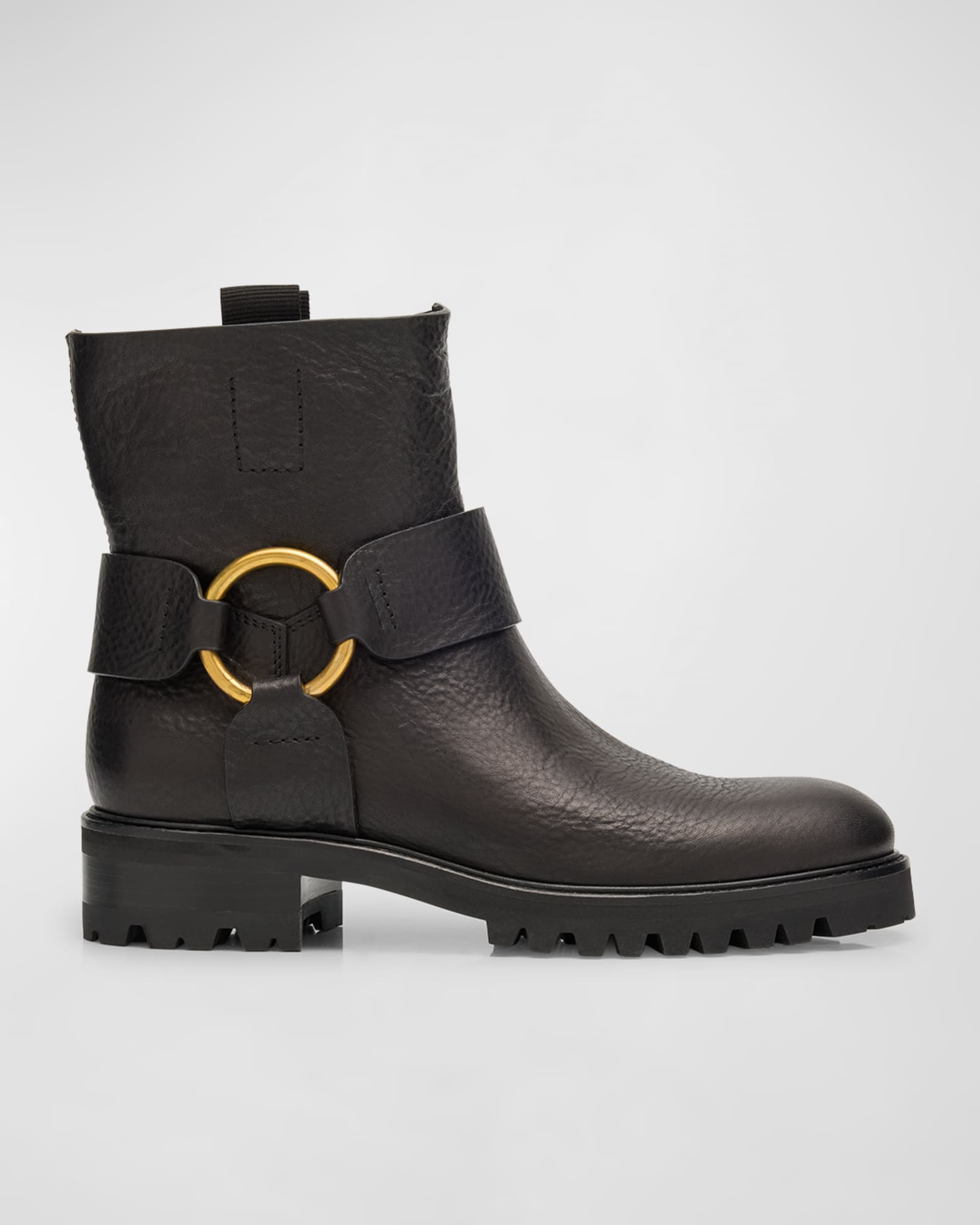Pedro Garcia Sandor Leather Harness Biker Booties Neiman Marcus