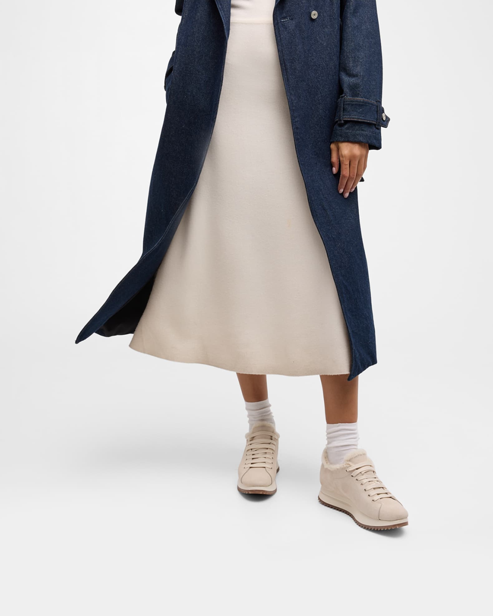 Orinda Suede Shearling Platform Sneakers 1