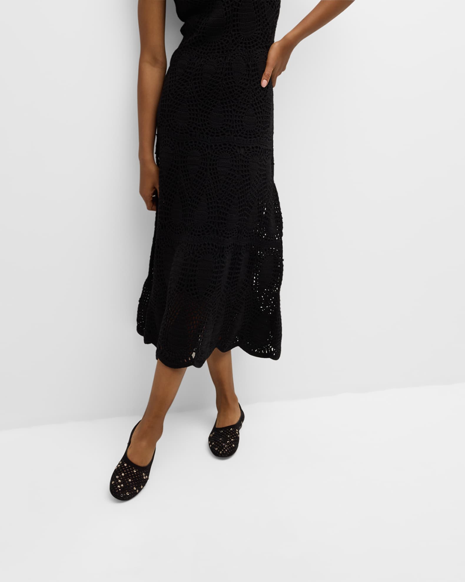 Ballerinas Perforated Suede Goatskin Leather