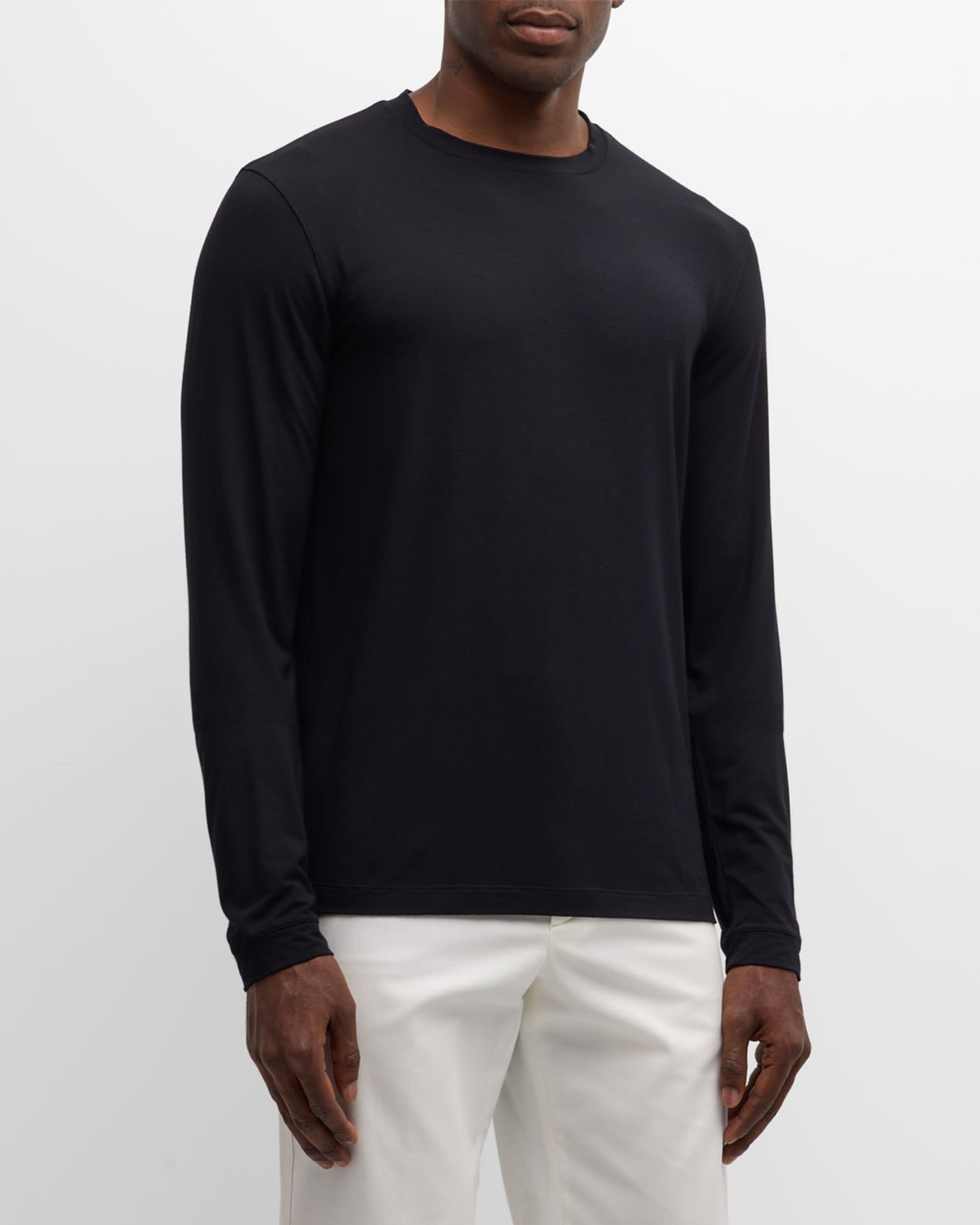Armani Long Sleeve T Shirt Mens Emporio Armani Logo-detail Long