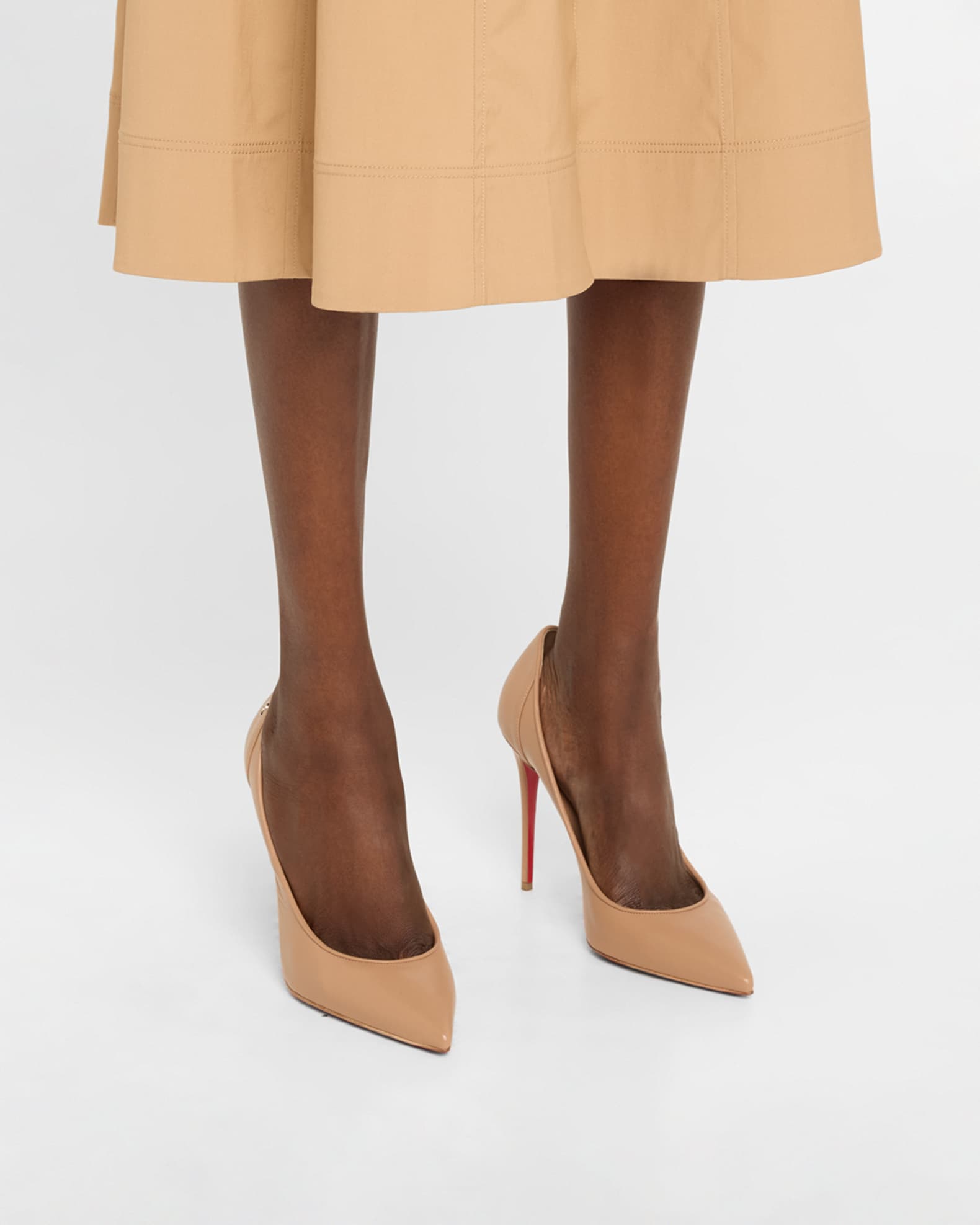 Sporty Kate Leather Red Sole Pumps 1