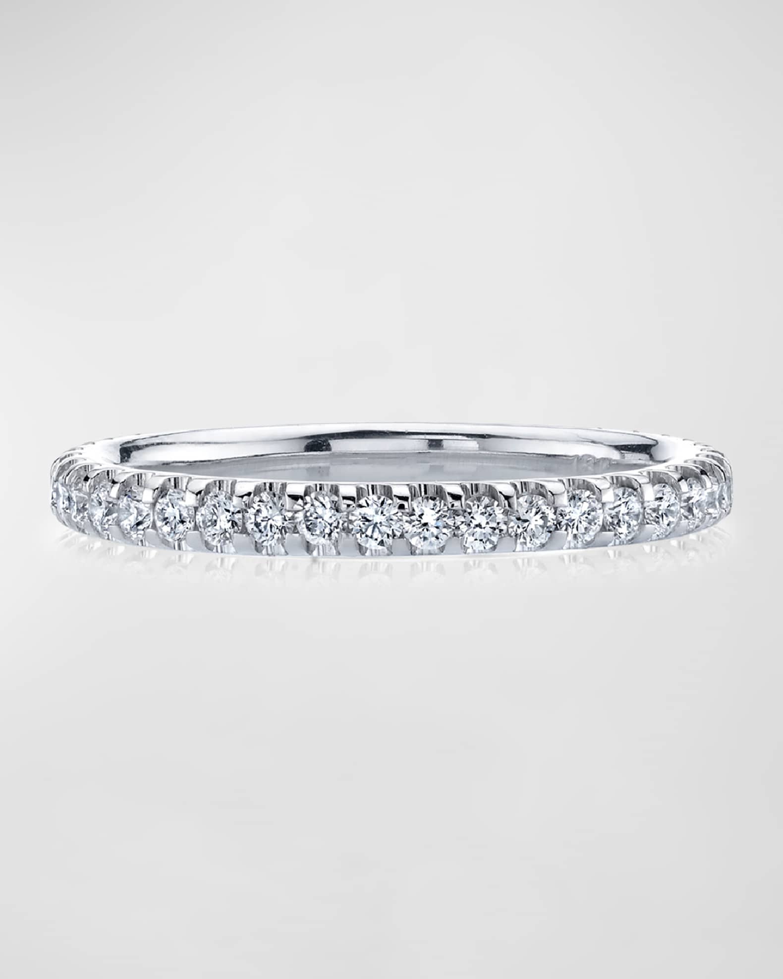 Platinum Eternity Comfort Fit Band with U Prong Set Round Cut Diamonds 1