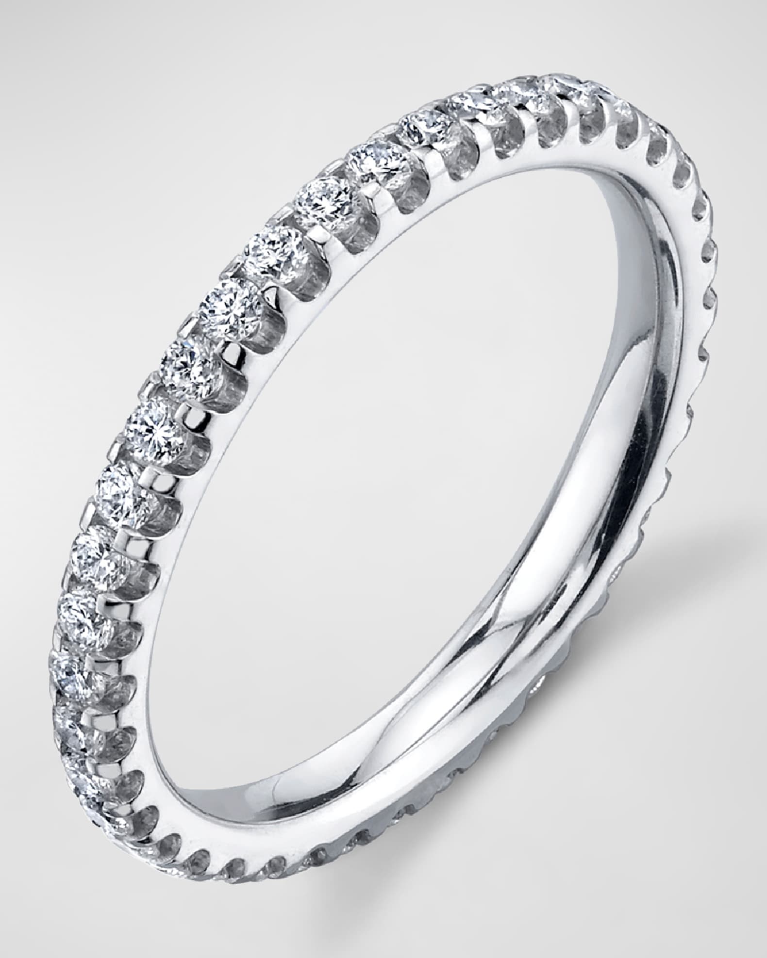 Platinum Eternity Comfort Fit Band with U Prong Set Round Cut Diamonds 0