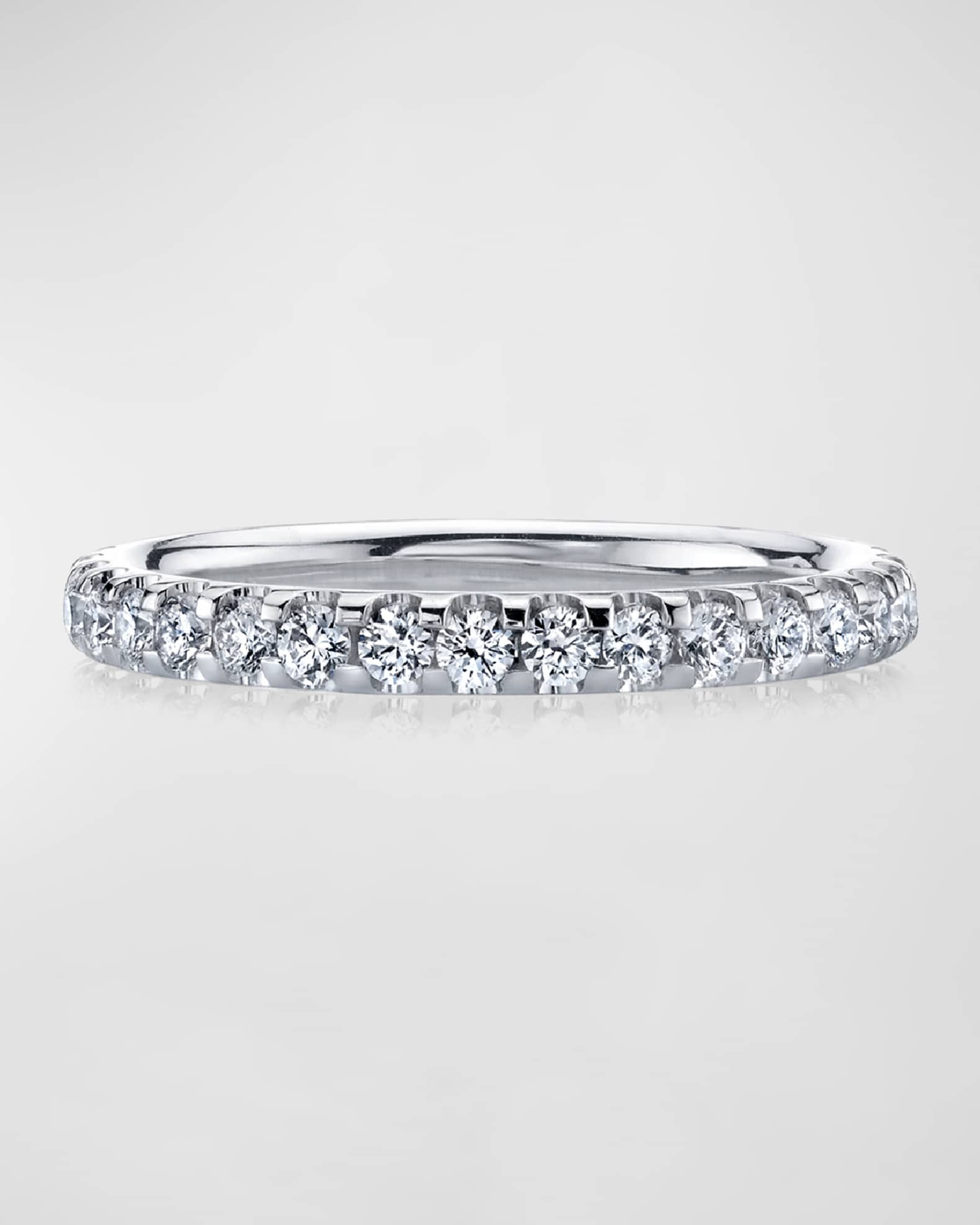 Platinum Eternity Comfort Fit Band with U Prong Set Round Cut Diamonds, 1.10ct 1