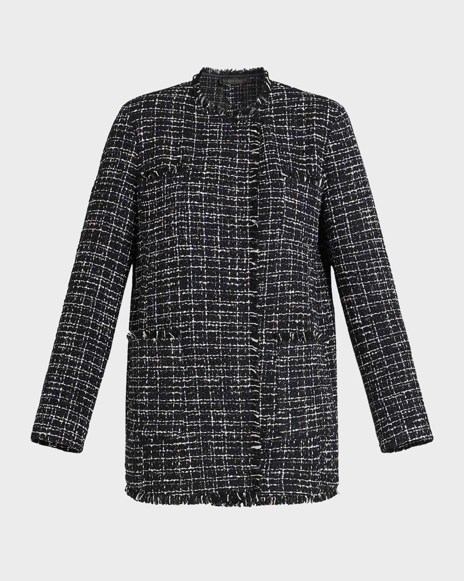Marina Rinaldi Women s Mora Unstructured Tweed Blazer Black Casual Jackets
