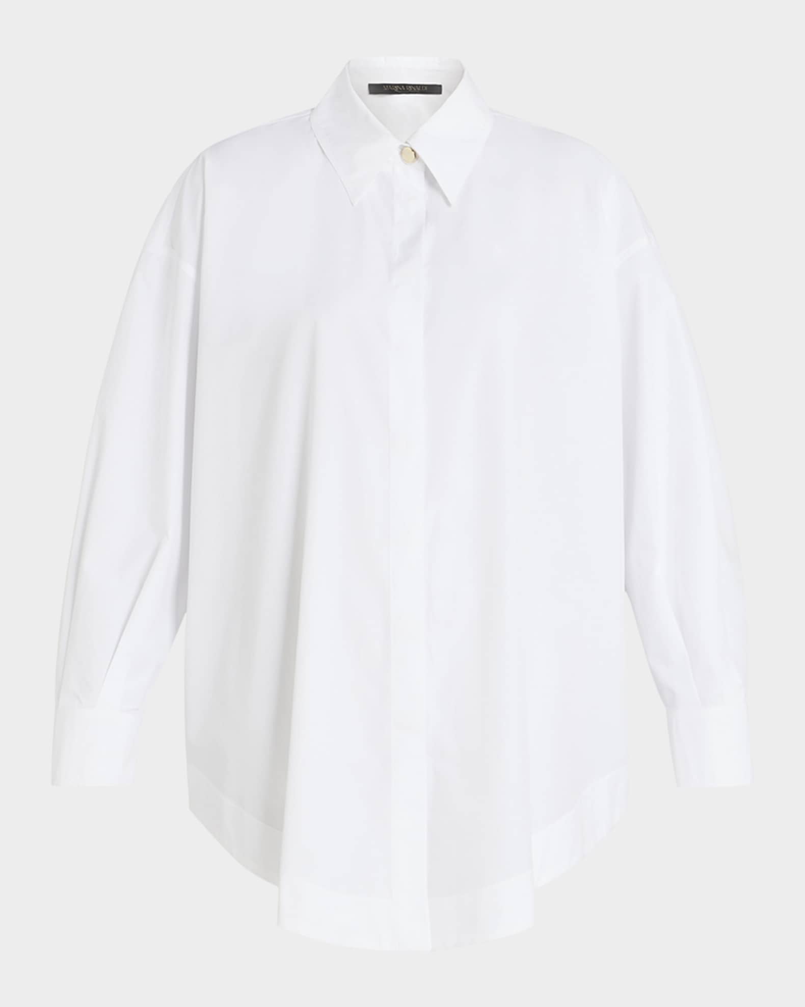 Marina Rinaldi Franz Cotton Poplin Shirt Optical White