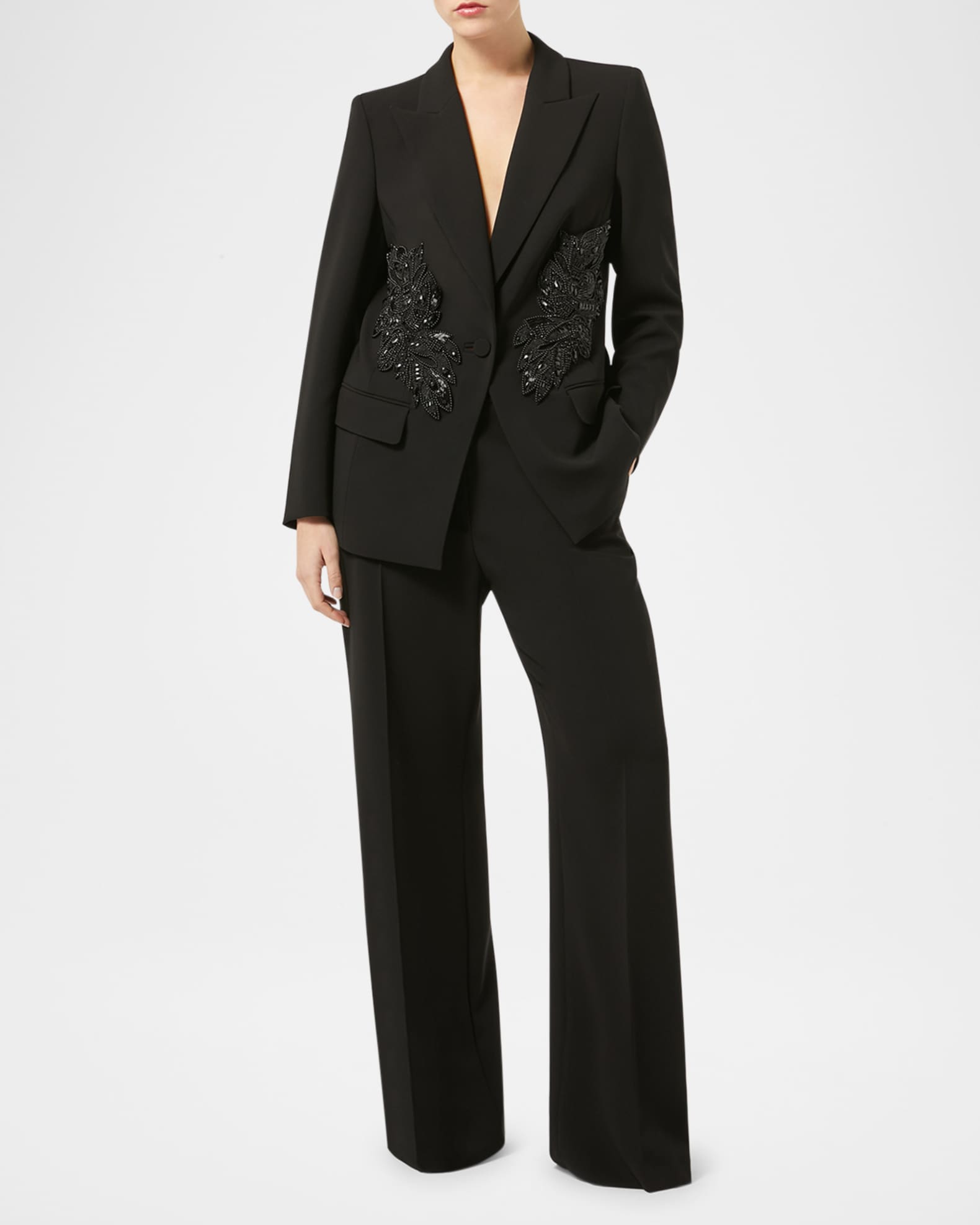 Marina Rinaldi Plus Size Monique Beaded Single Button Blazer Neiman Marcus