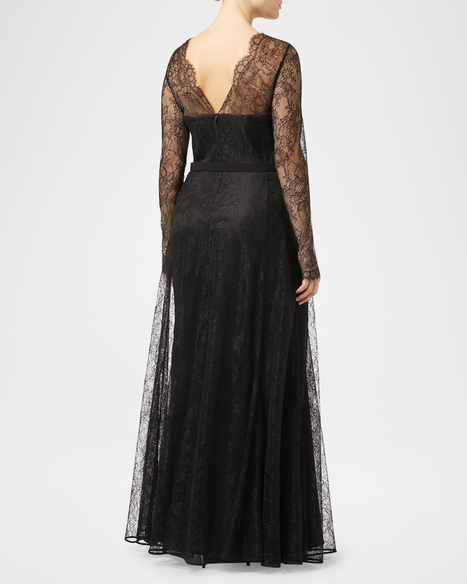 Marina Rinaldi Plus Size Venosa Belted Lace Gown Neiman Marcus